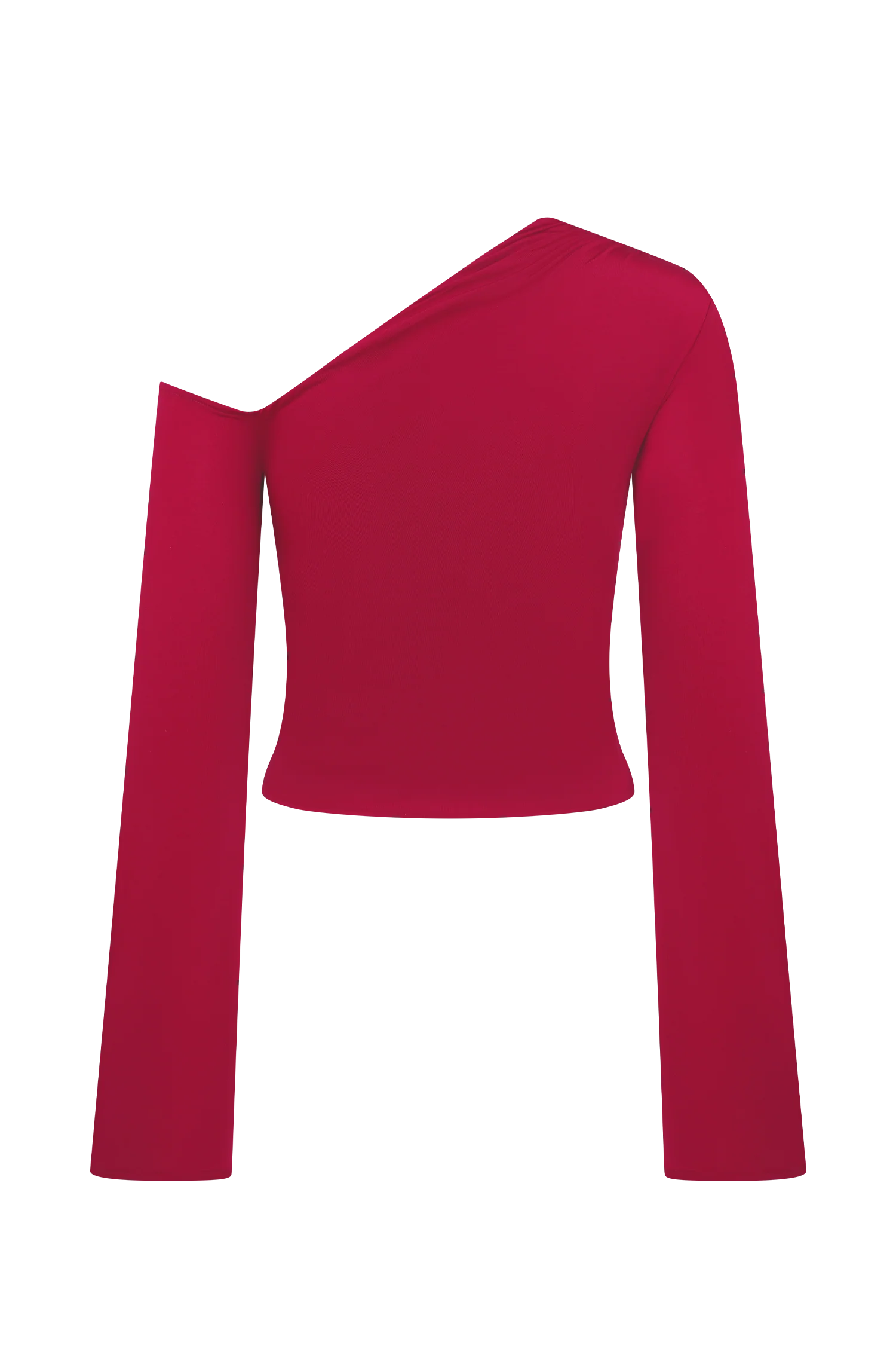Ainsley Asymmetrical Long Sleeve Top With Floral Hardware - Fuchsia Pink - Image 9