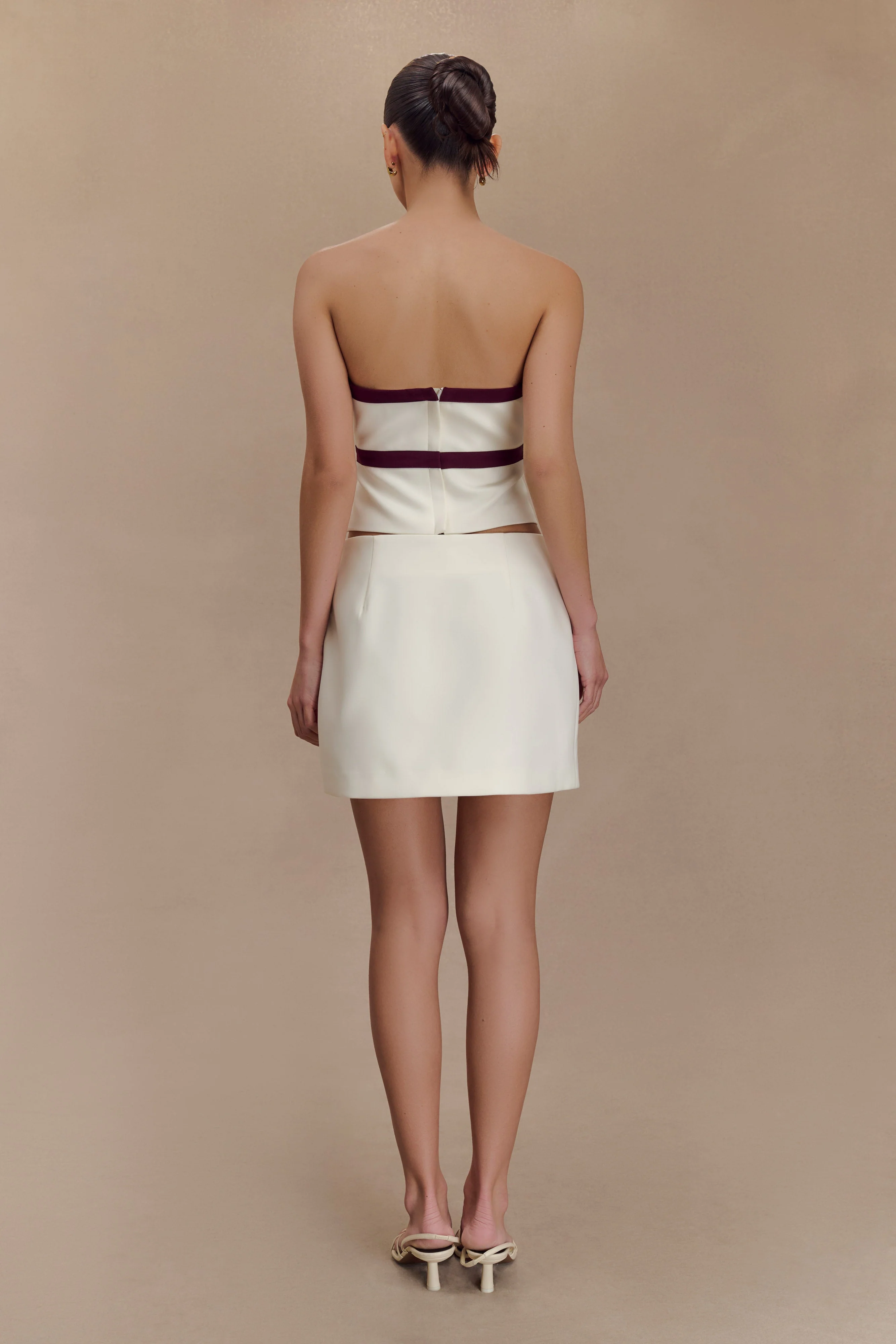 Aisha Suiting Mini Skirt - Ivory - Image 7