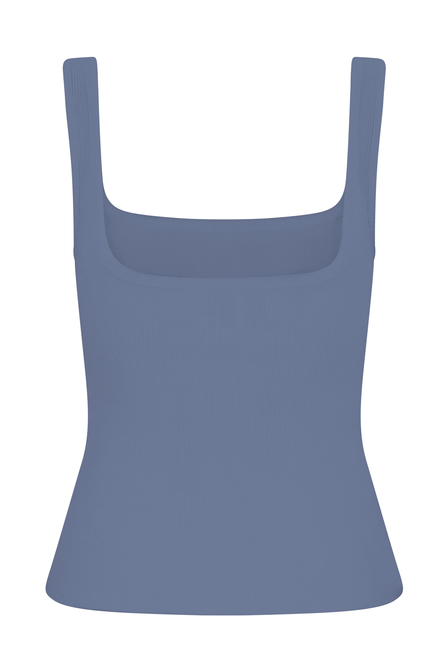 Aisling Ribbed Square Neck Sleeveless Top - Cornflower Blue - Image 10