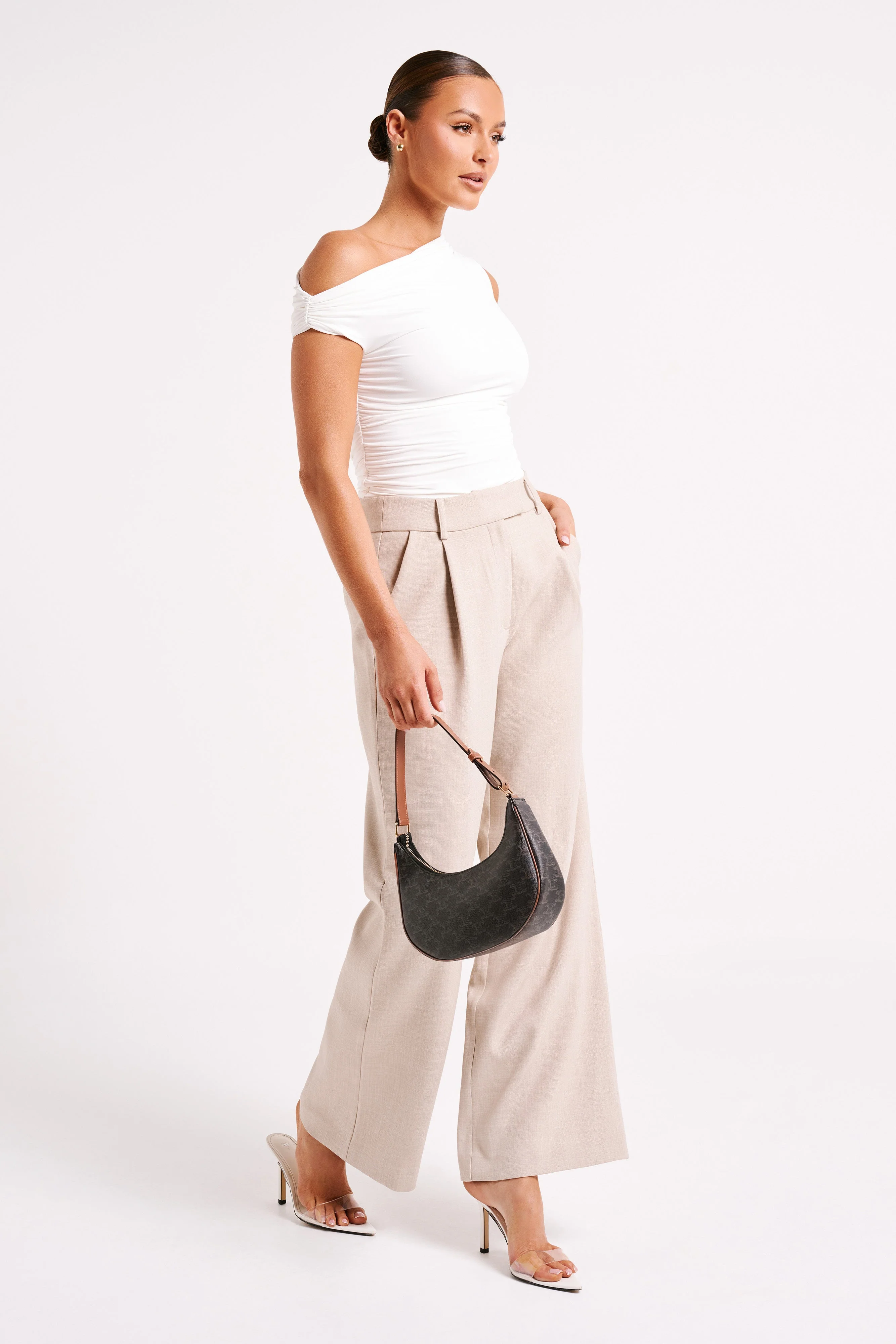 Alayna Recycled Nylon Ruched Top - White - Image 5