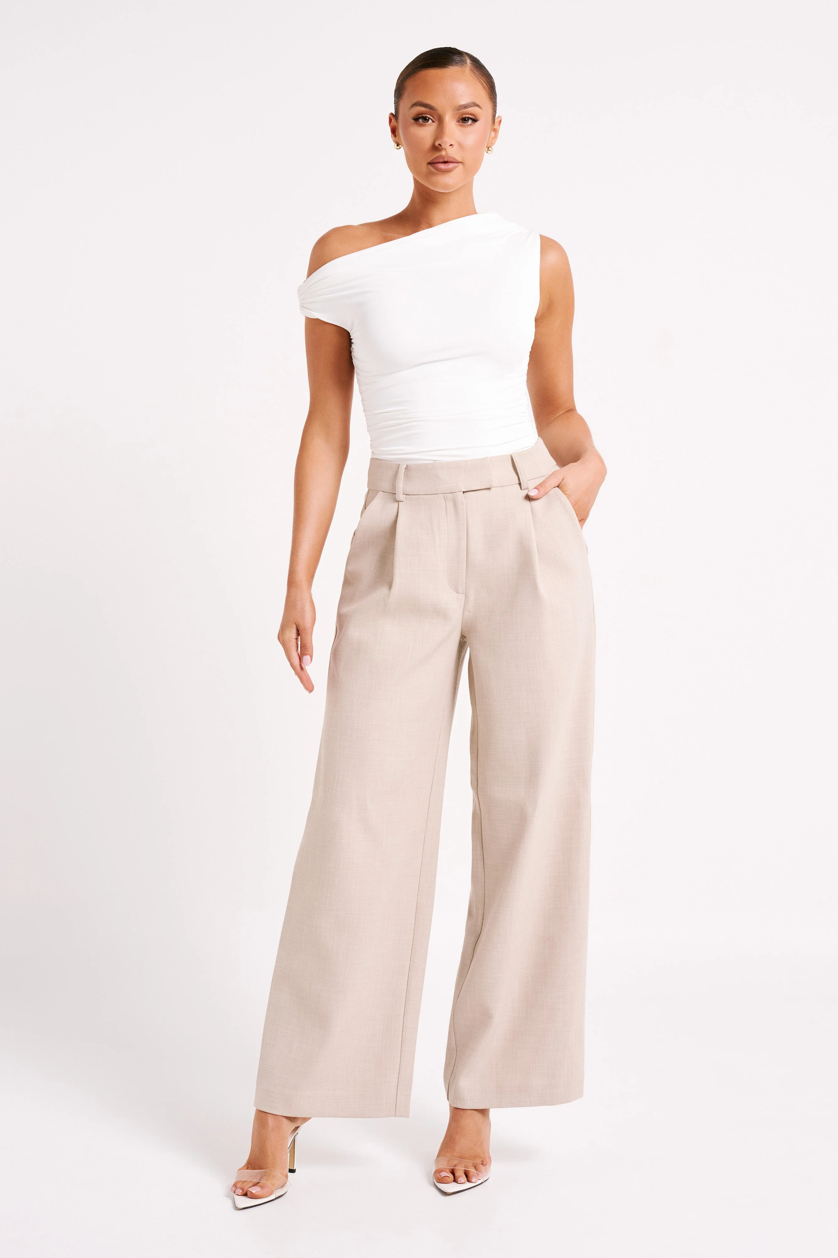 Alayna Recycled Nylon Ruched Top - White - Image 8