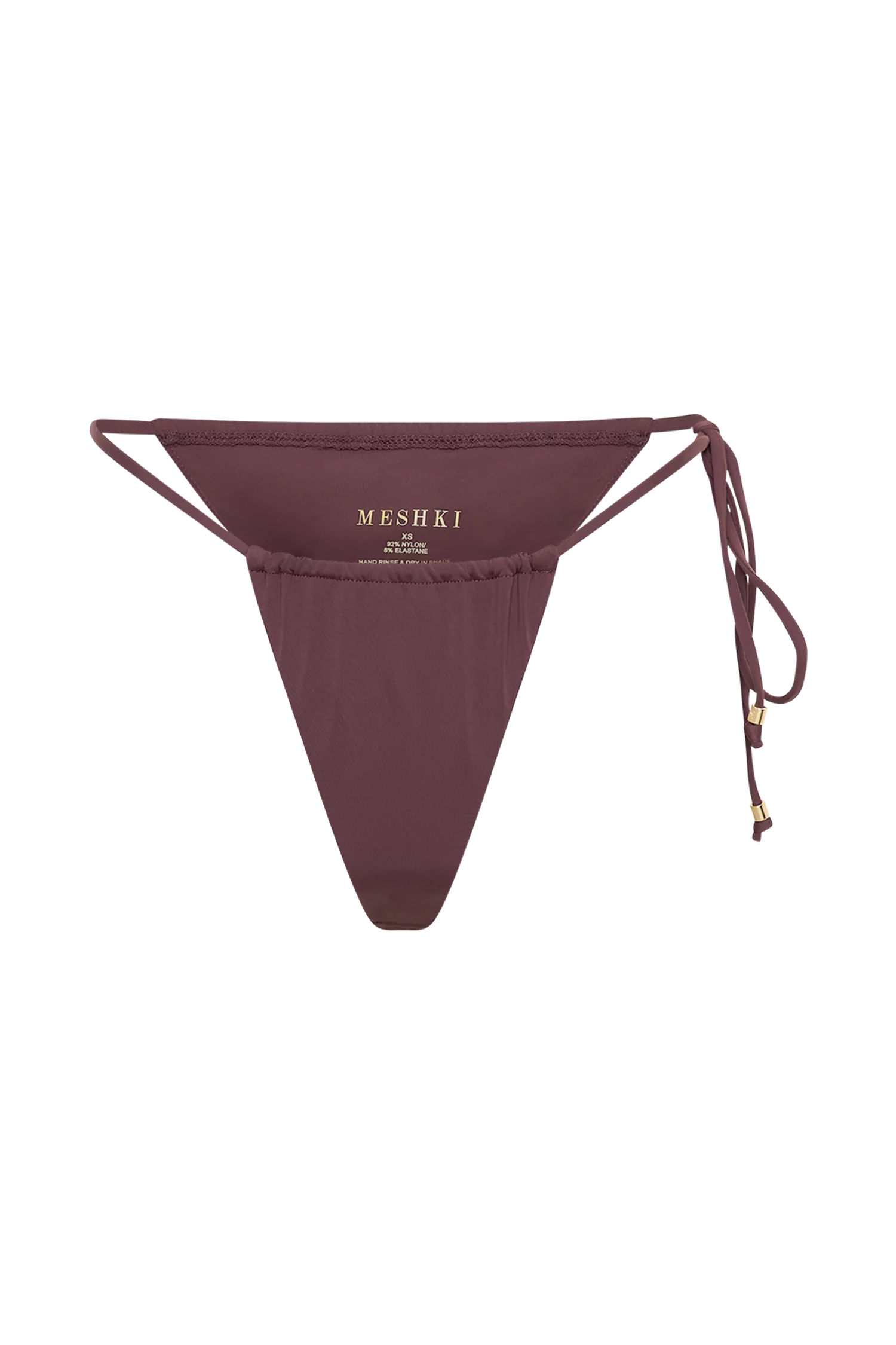 Andie Ruched String Side Bikini Brief - Chocolate - Image 7