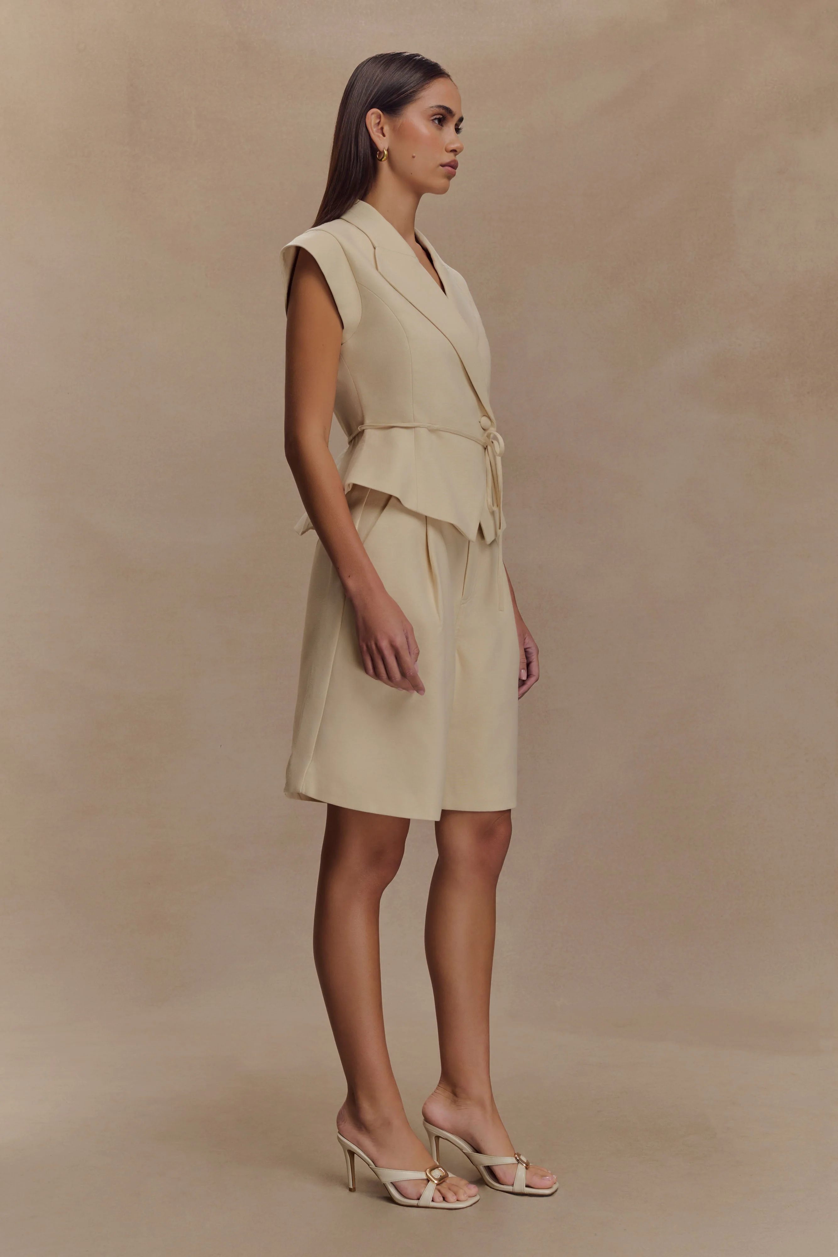Andina Linen Shorts - Natural Beige - Image 4
