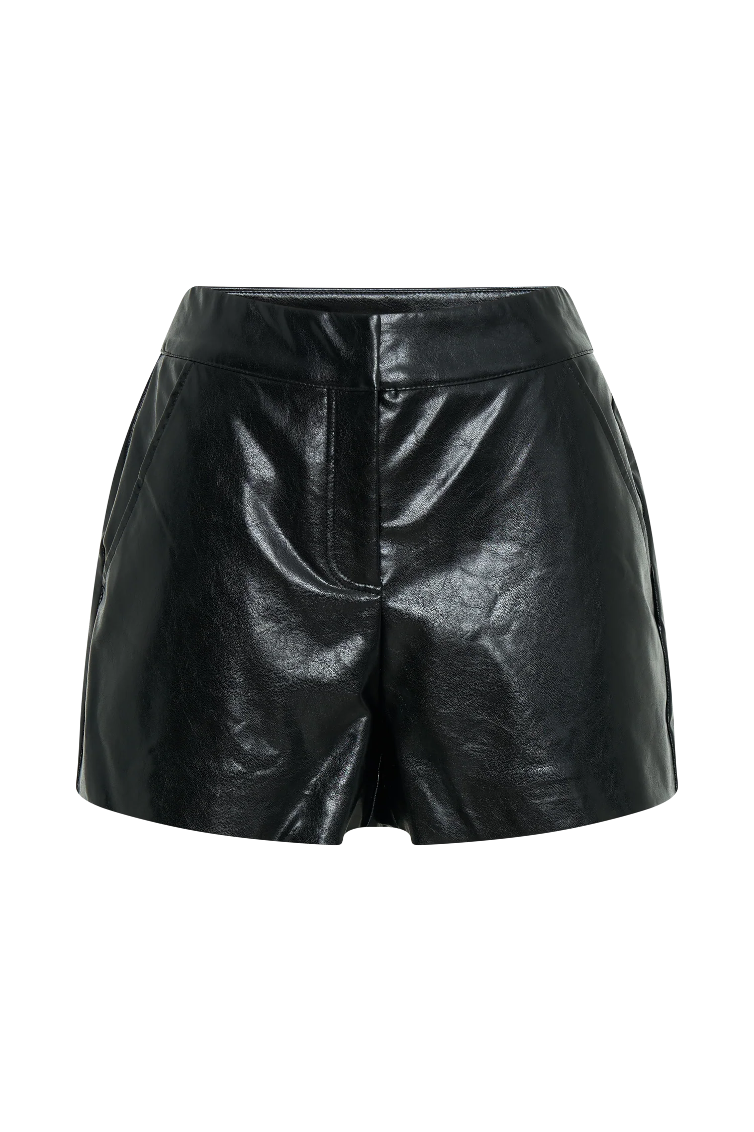 Arabelle Faux Leather Shorts - Black - Image 11