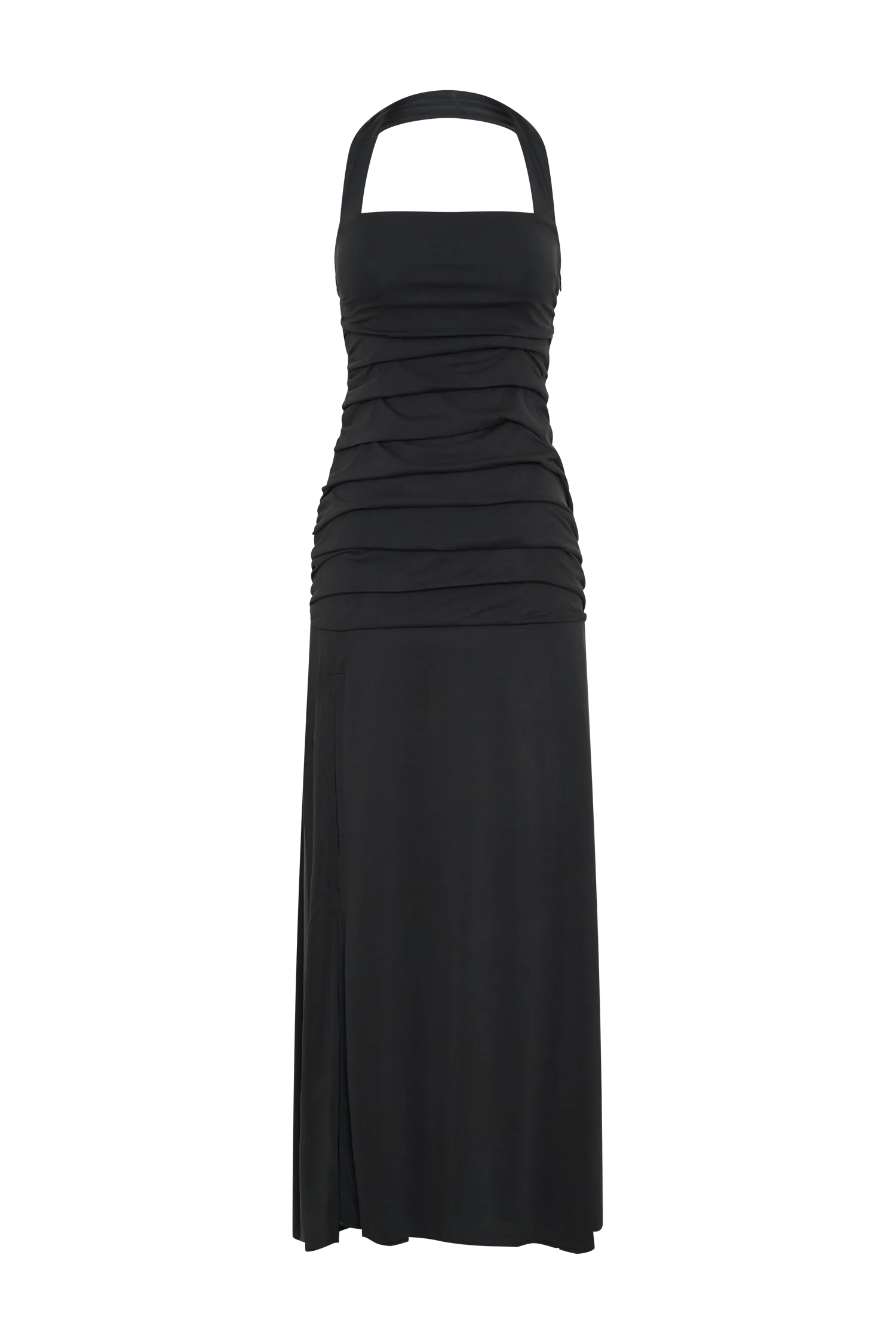 Bentley Peached Jersey Halter Maxi Dress - Black - Image 9
