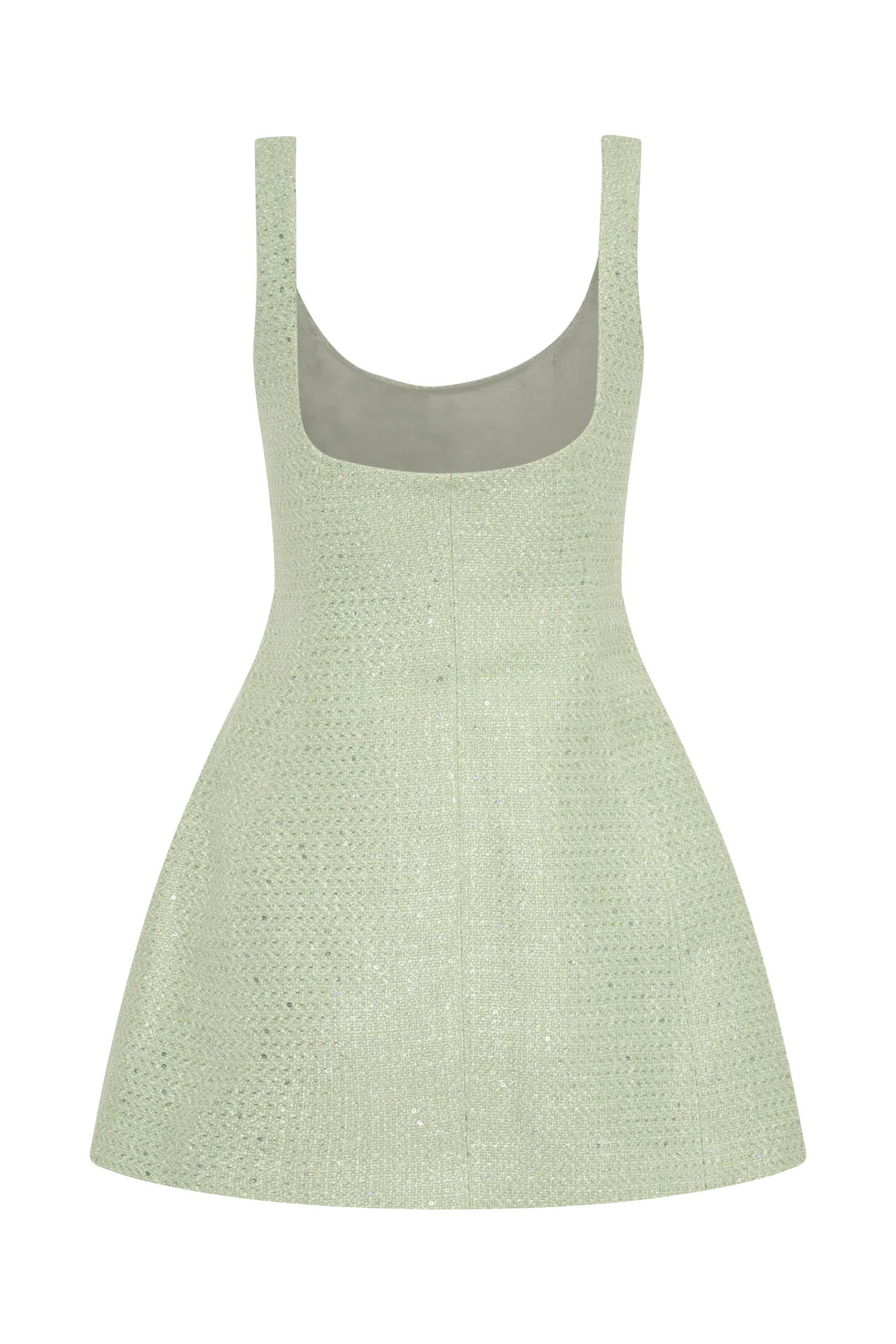 Beth Tweed Mini Dress - Pastel Green - Image 6