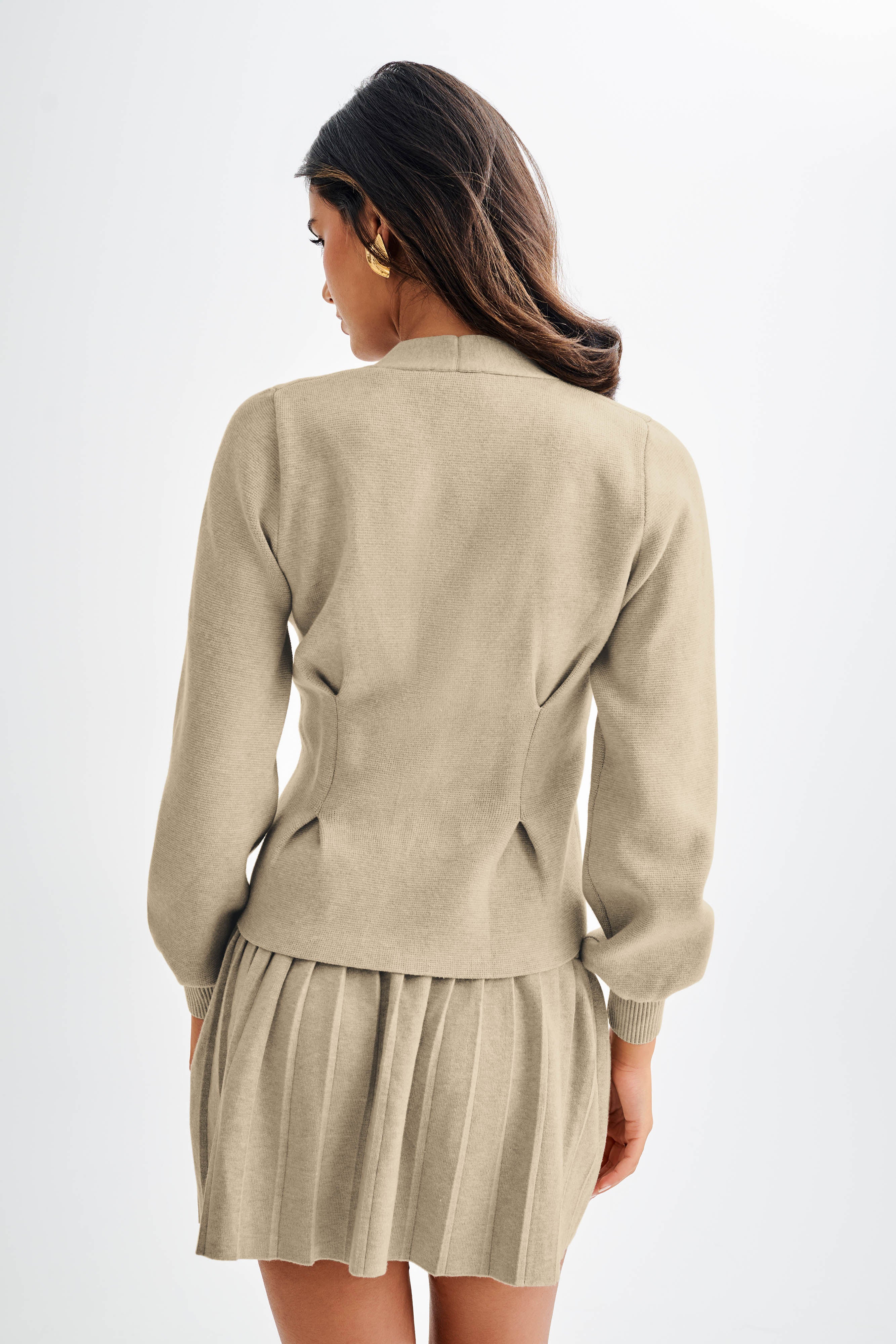 Beverly Knit Pleated Mini Skirt - Oak - Image 8