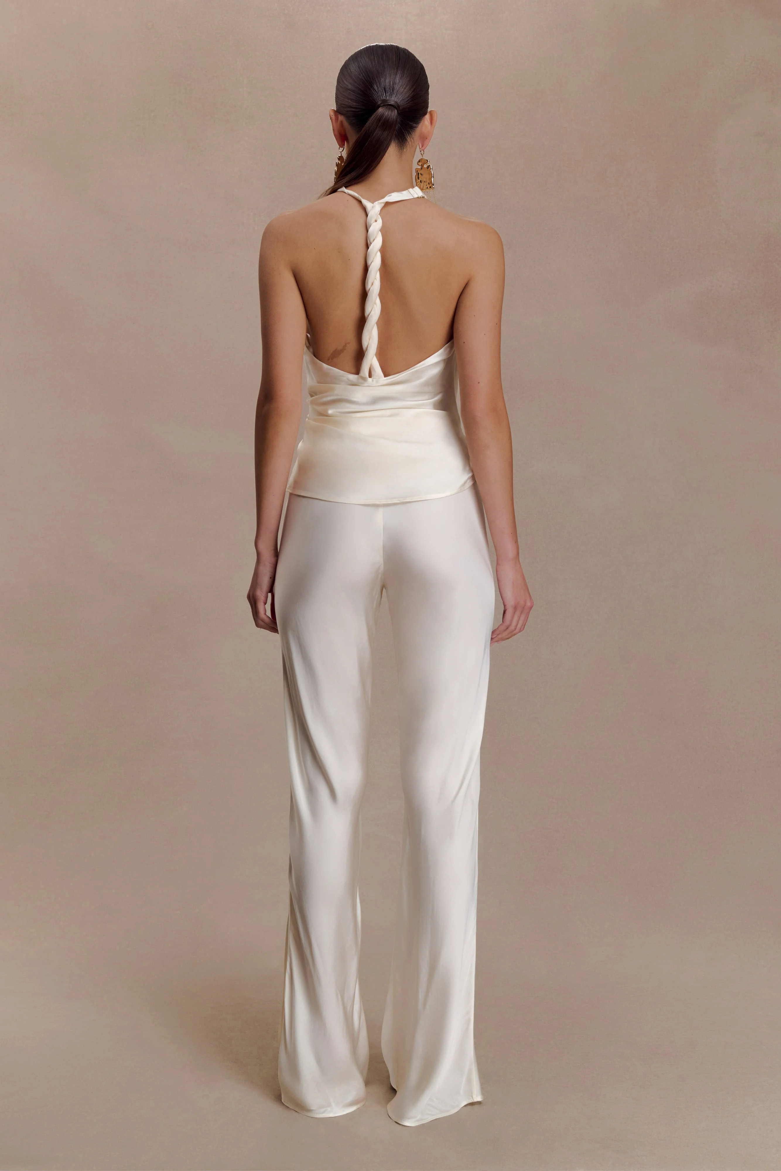 Bianca Satin Pants - Ivory - Image 2
