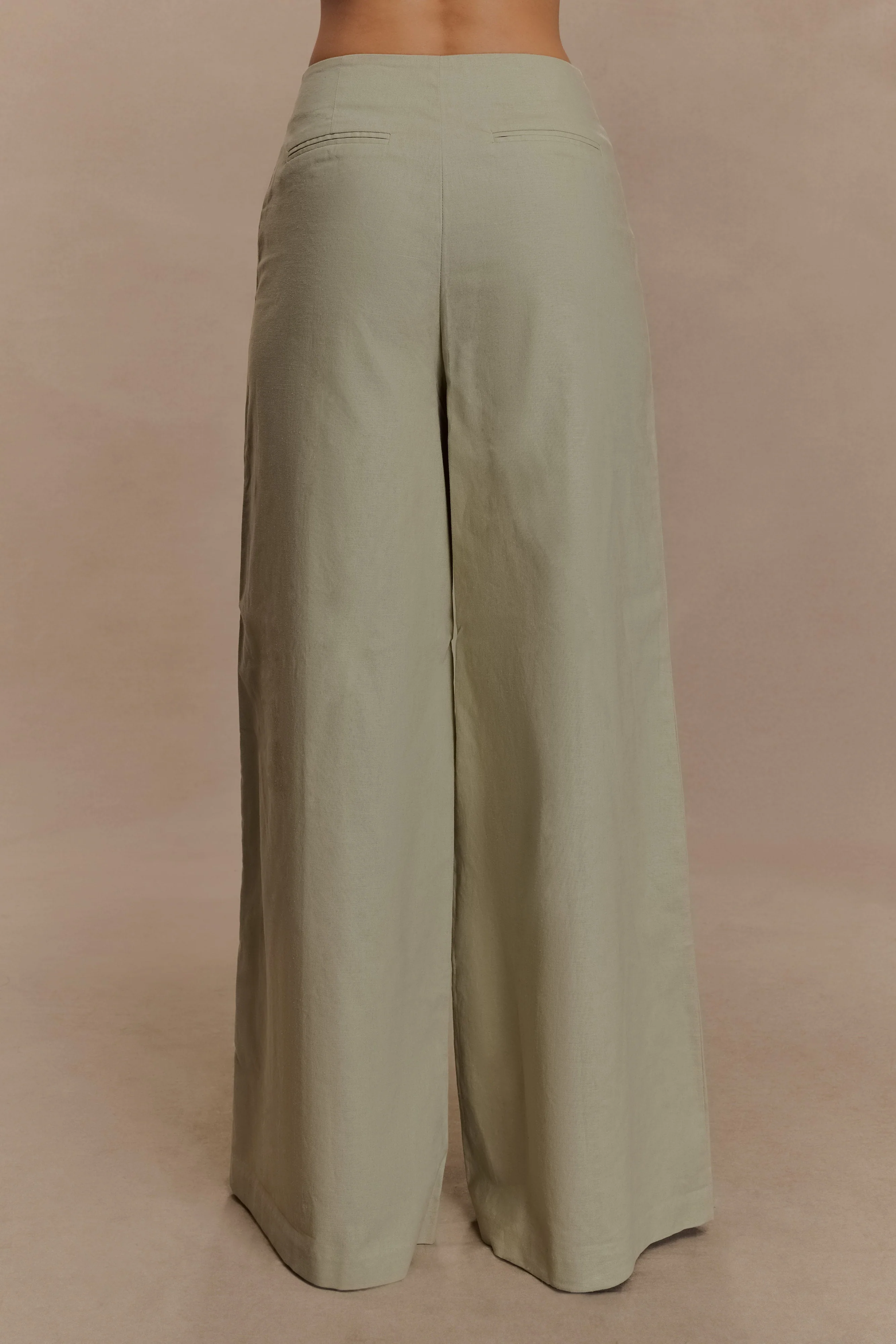 Brandi Linen Straight Leg Pant - Basil - Image 2