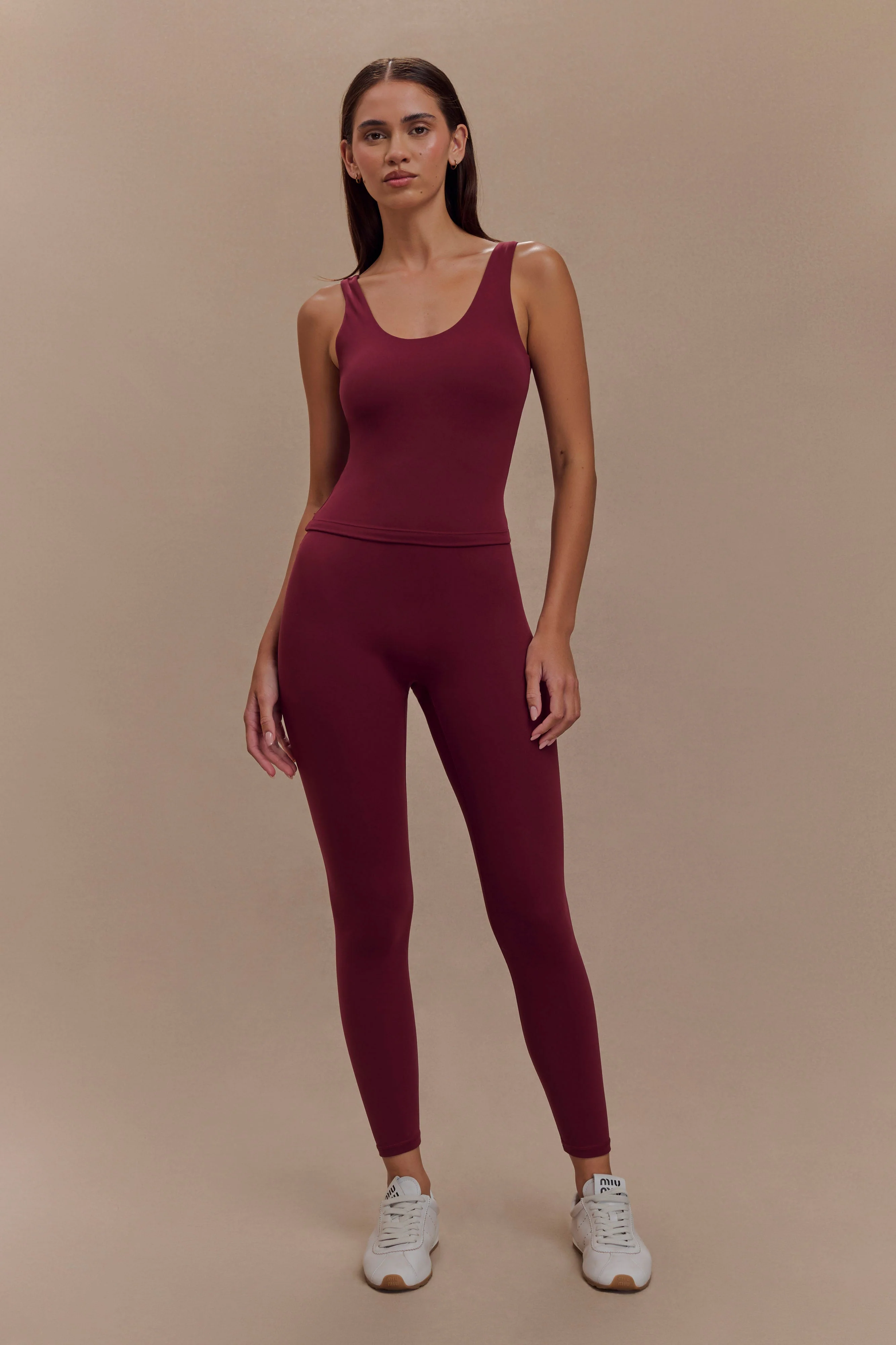 Callie Active Leggings - Burgundy - Image 7