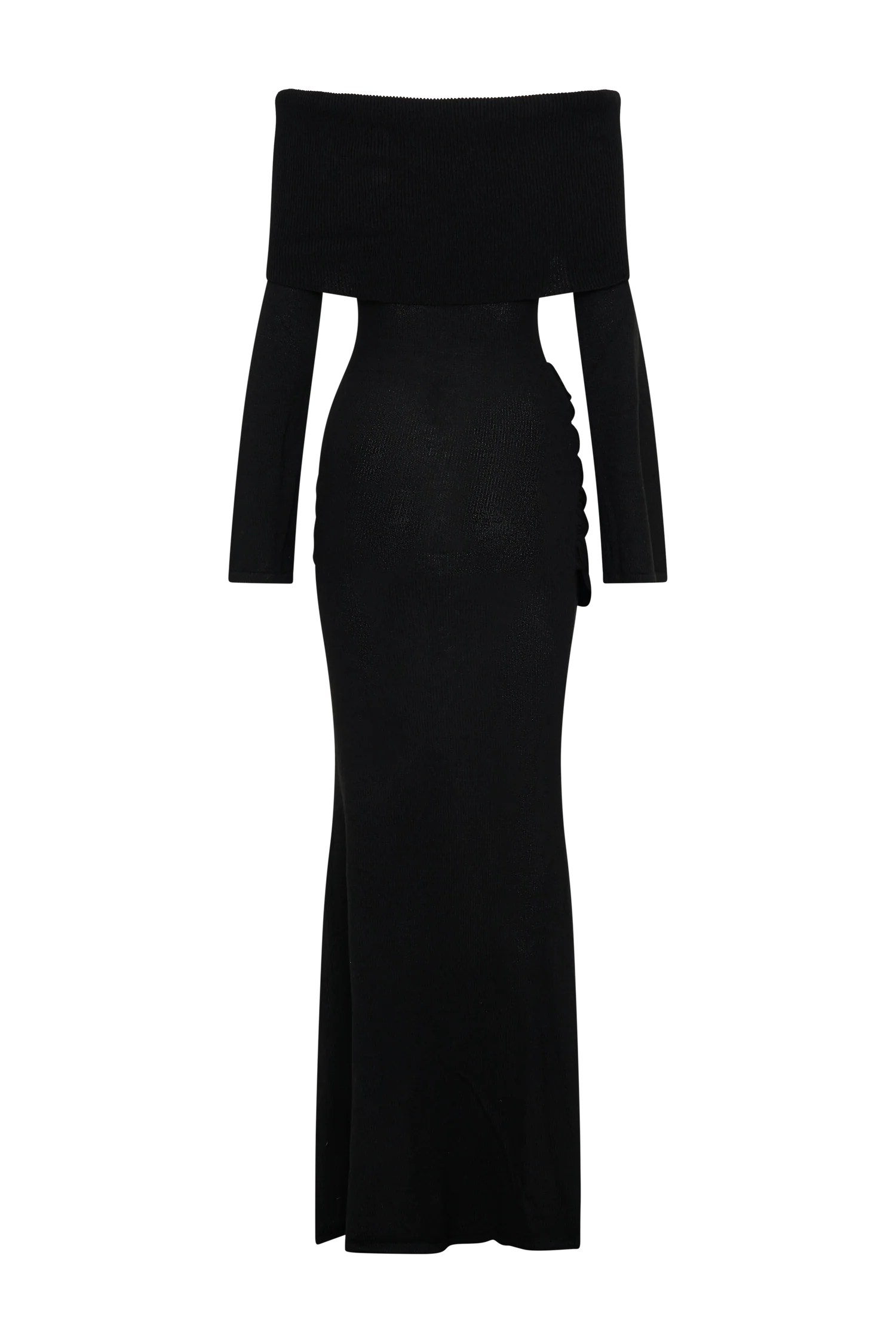 Cameron Off Shoulder Tie Maxi Dress - Black - Image 8