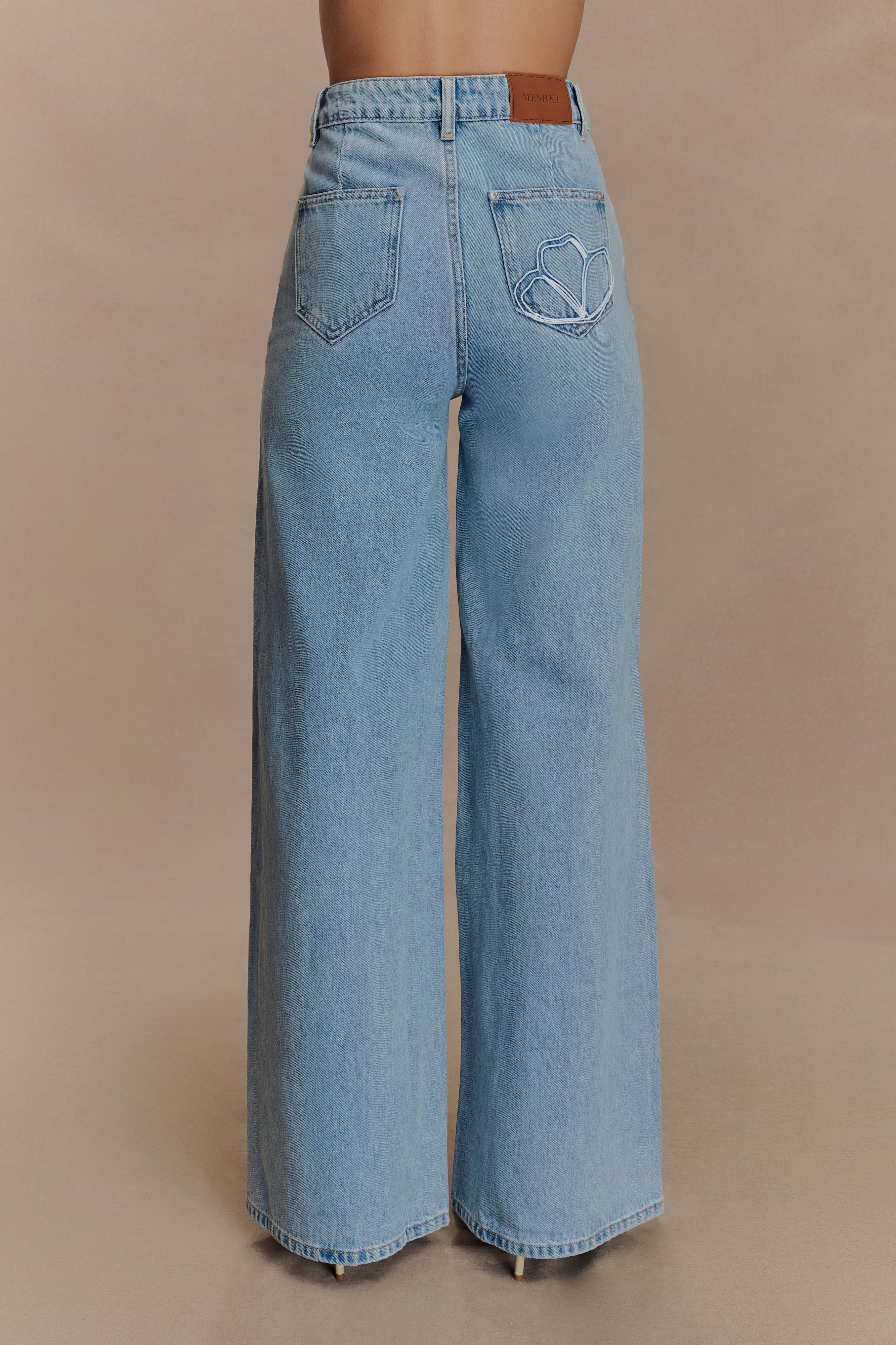 Carmella Embroided Jeans - Mid Blue - Image 2