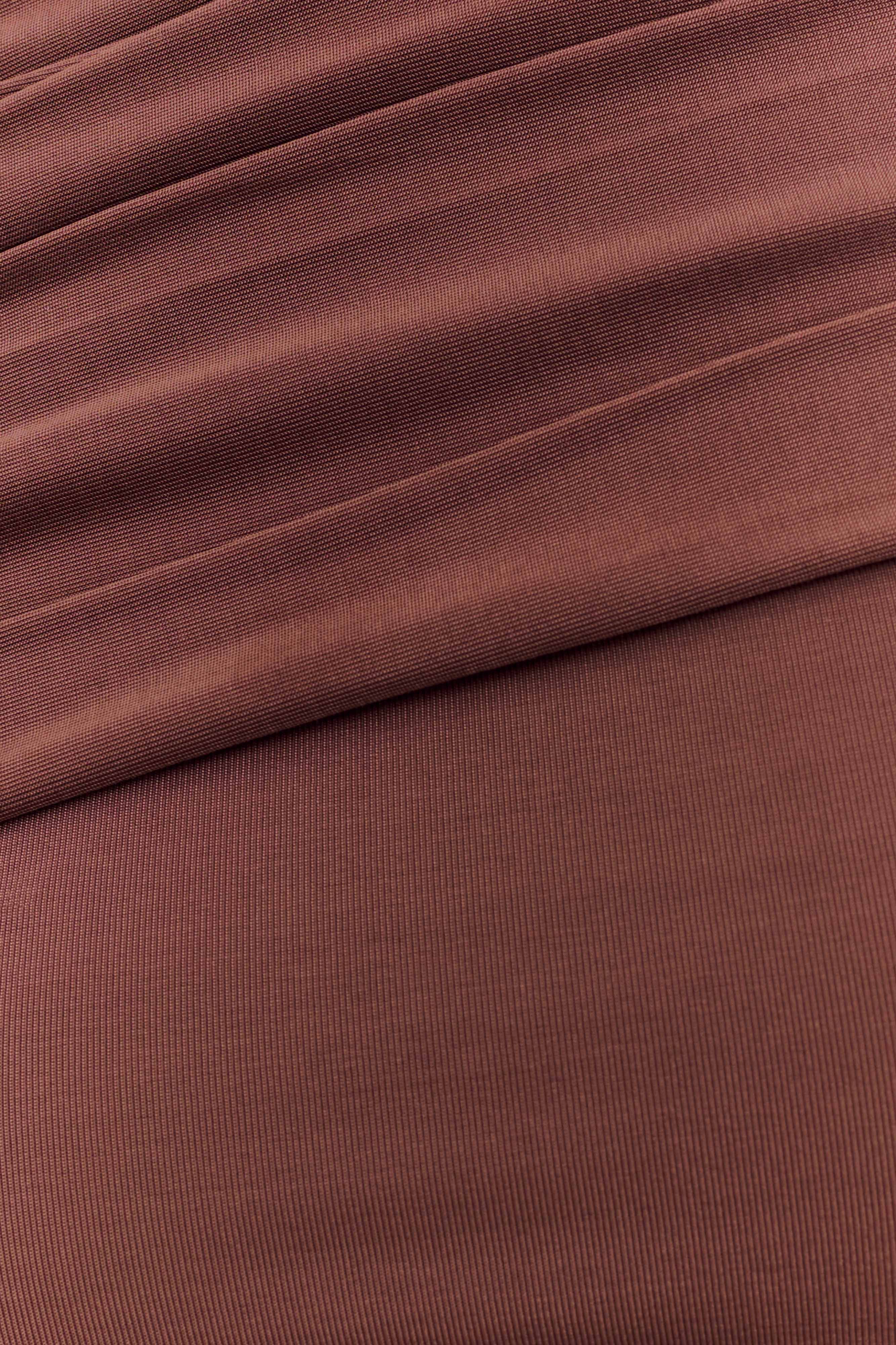 Cassandra Off Shoulder Slinky Maxi Dress - Chocolate - Image 8