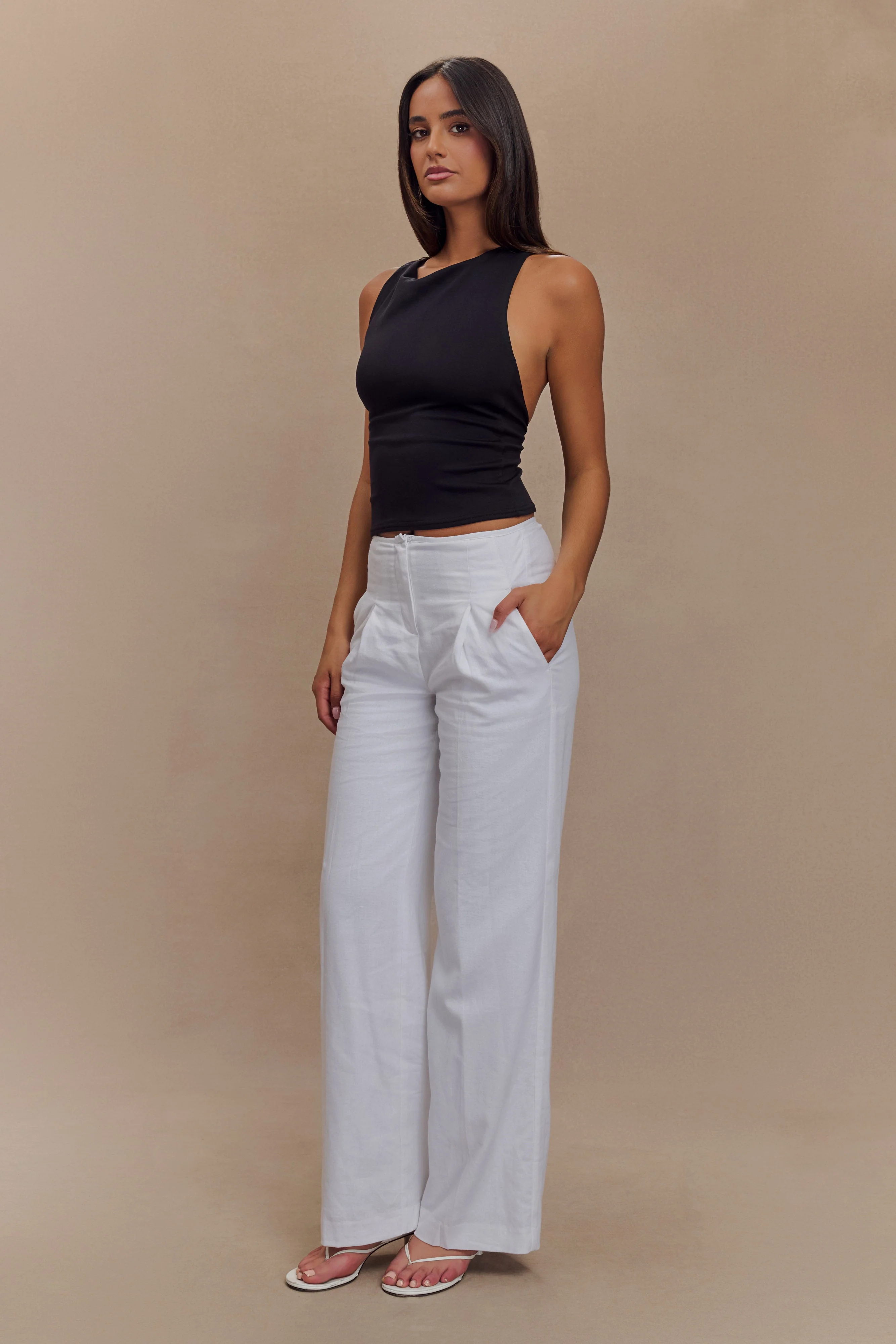 Catelyn Asymmetrical Scuba Jersey Top - Black - Image 4