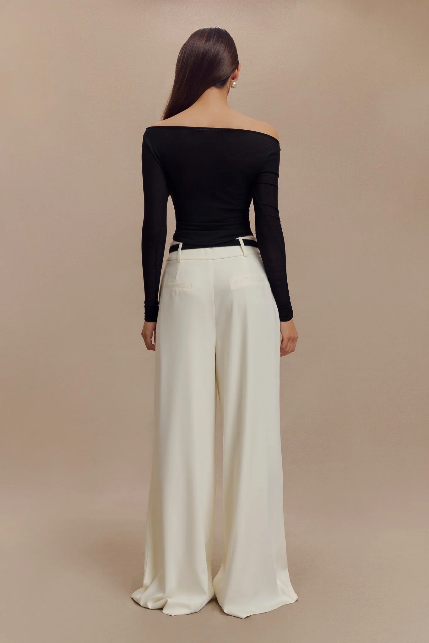 Colette Boat Neck Mesh Top - Black - Image 5