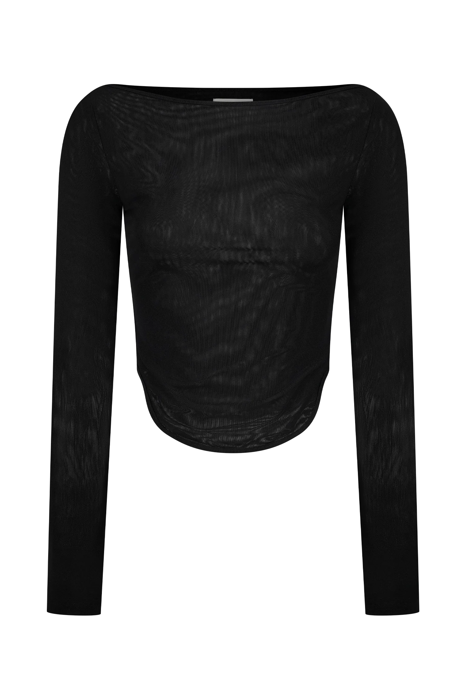 Colette Boat Neck Mesh Top - Black - Image 7
