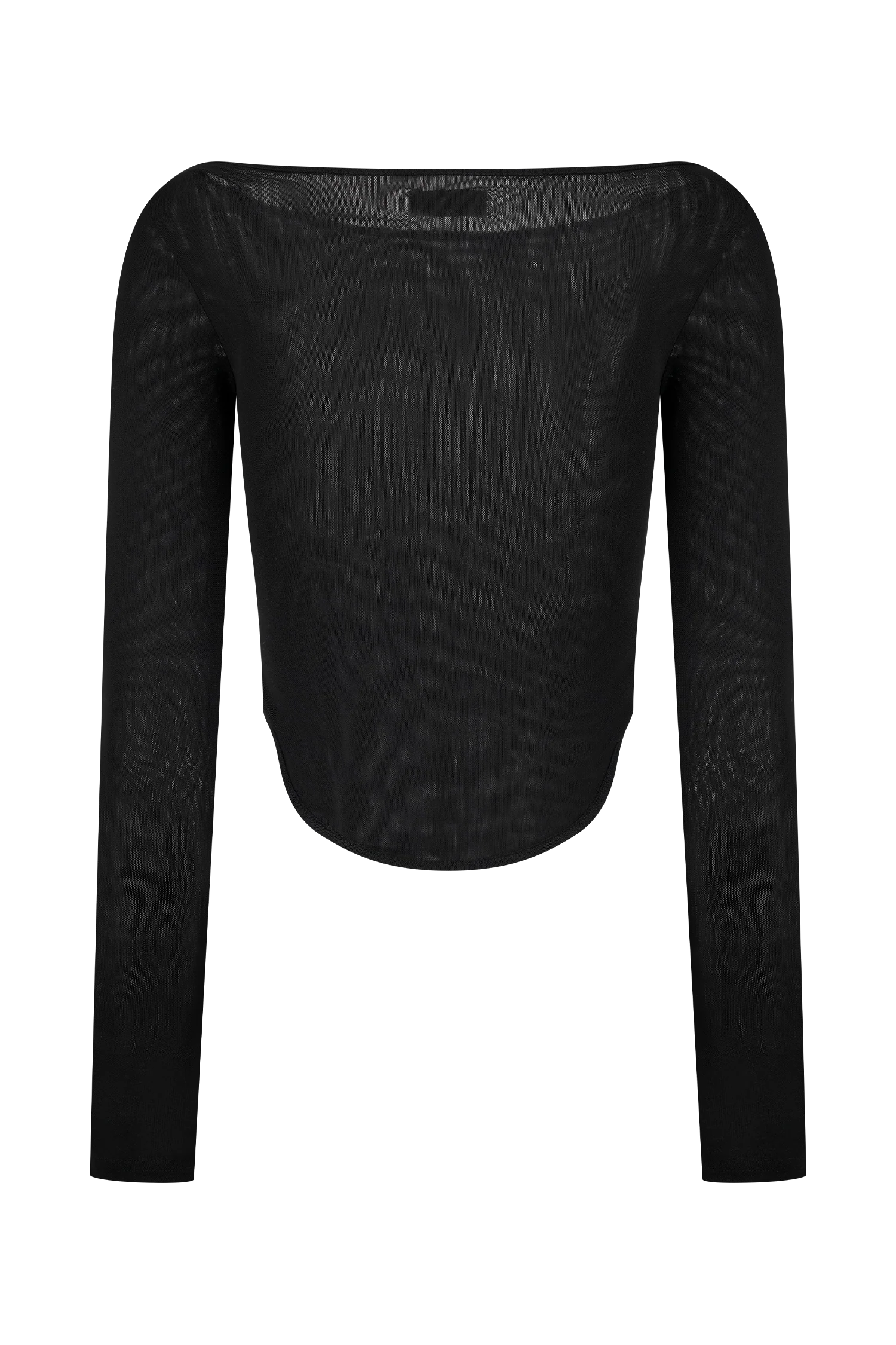 Colette Boat Neck Mesh Top - Black - Image 8