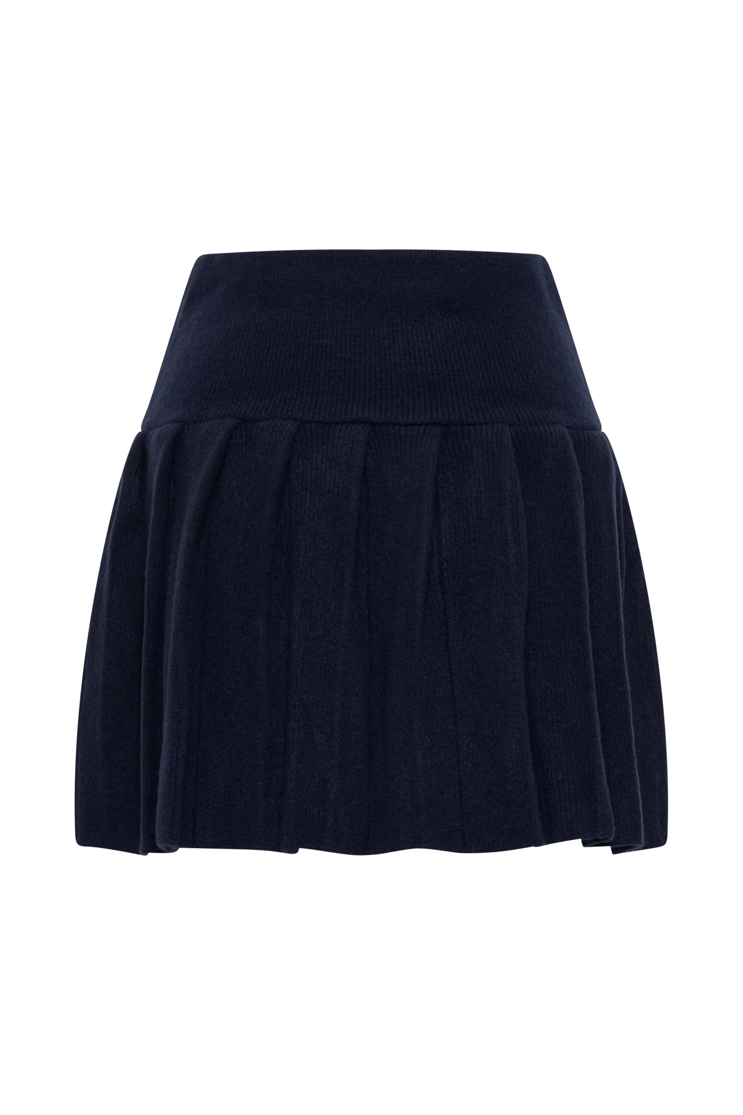 Dionne Pleated Knit Mini Skirt - Dark Navy - Image 9