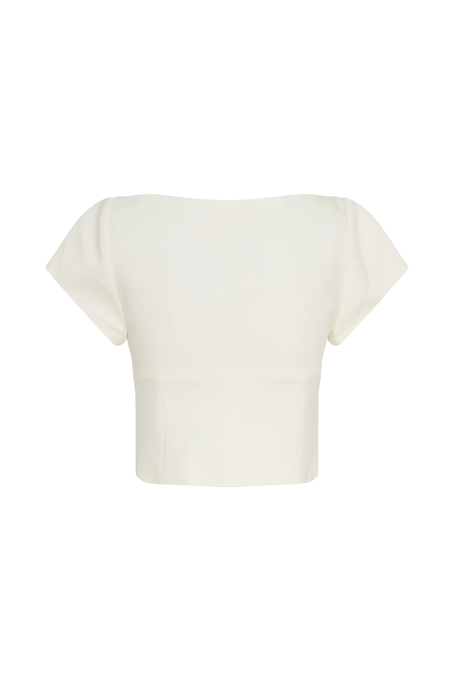 Ellis Cap Sleeve Longline Suiting Top - Ivory - Image 9