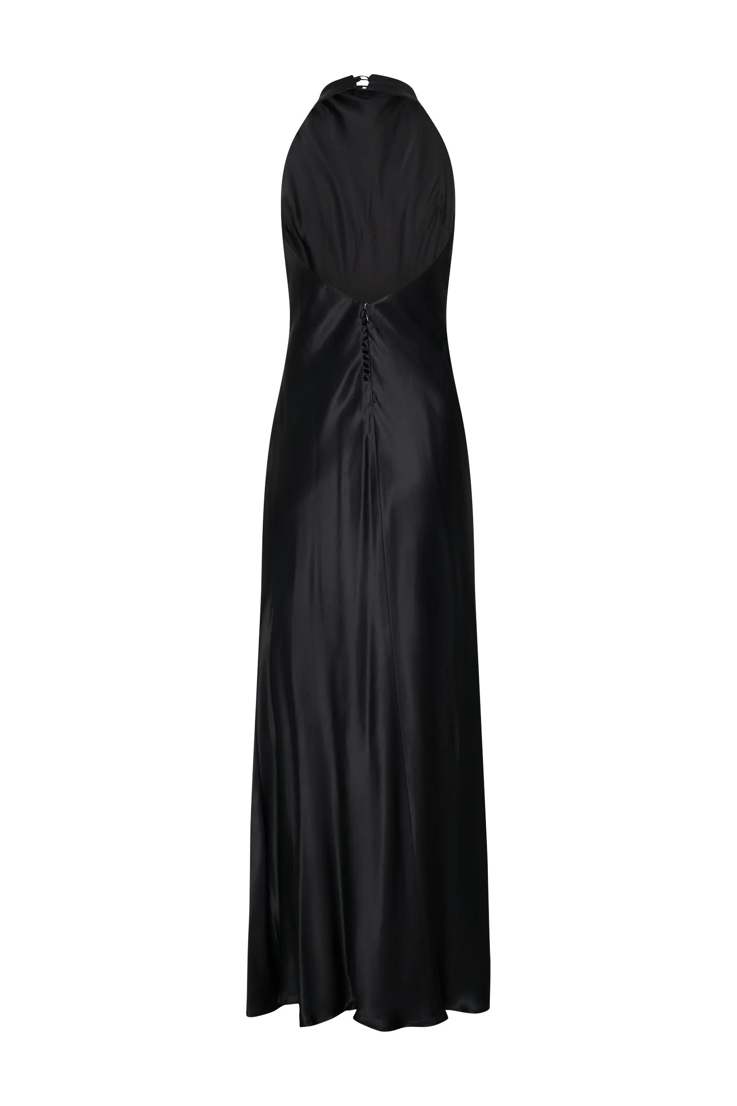 Esther Iridescent Satin Cowl Maxi Dress - Black - Image 8
