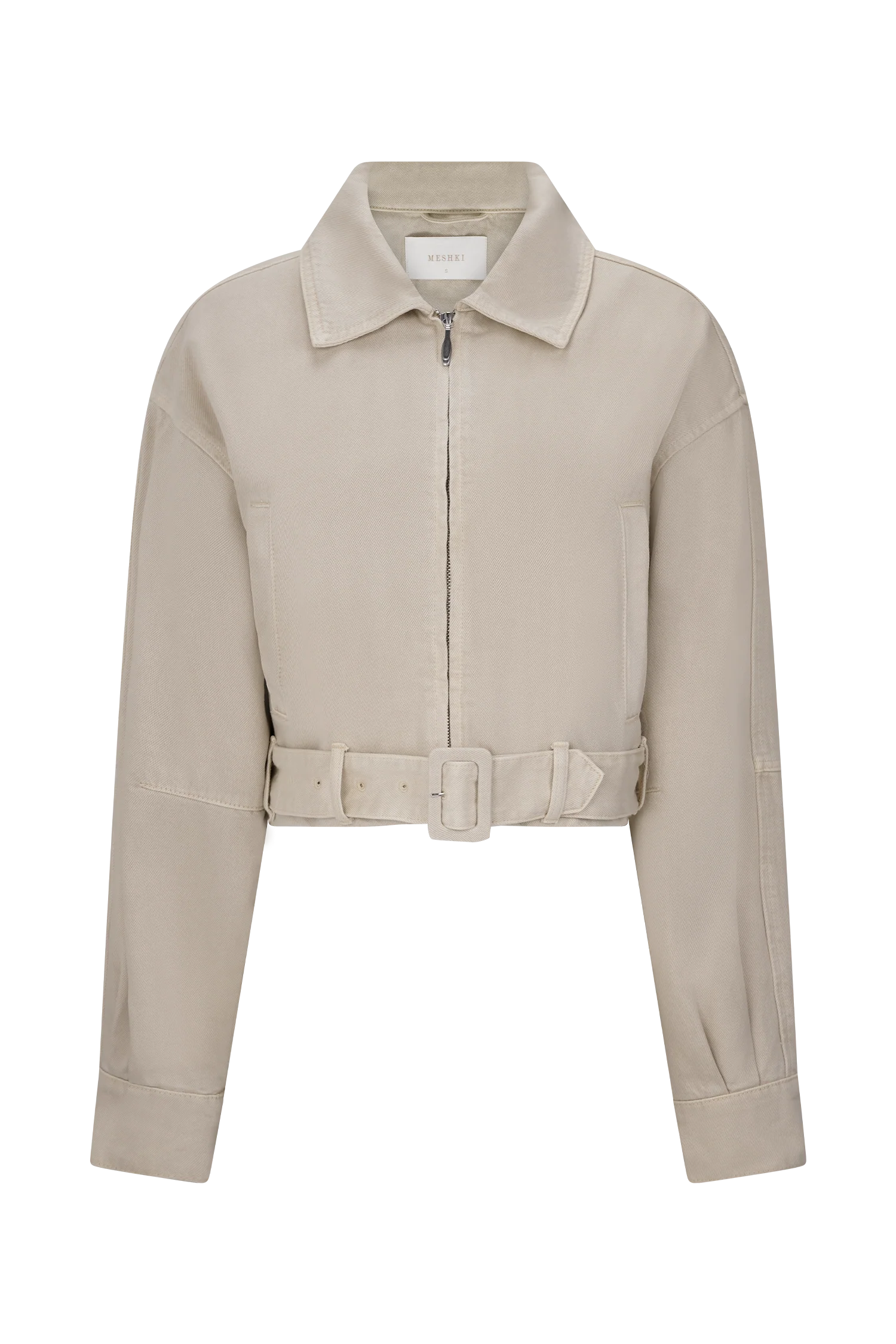 Fallon Cropped Denim Jacket - Stone Wash - Image 9