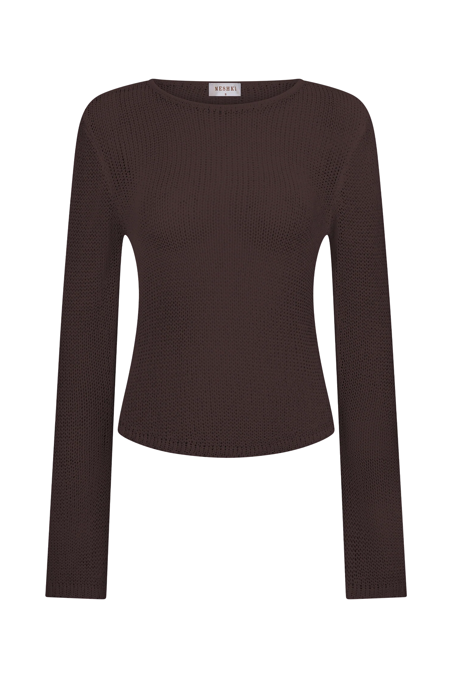 Isabella Long Sleeve Knit Top - Chocolate - Image 10