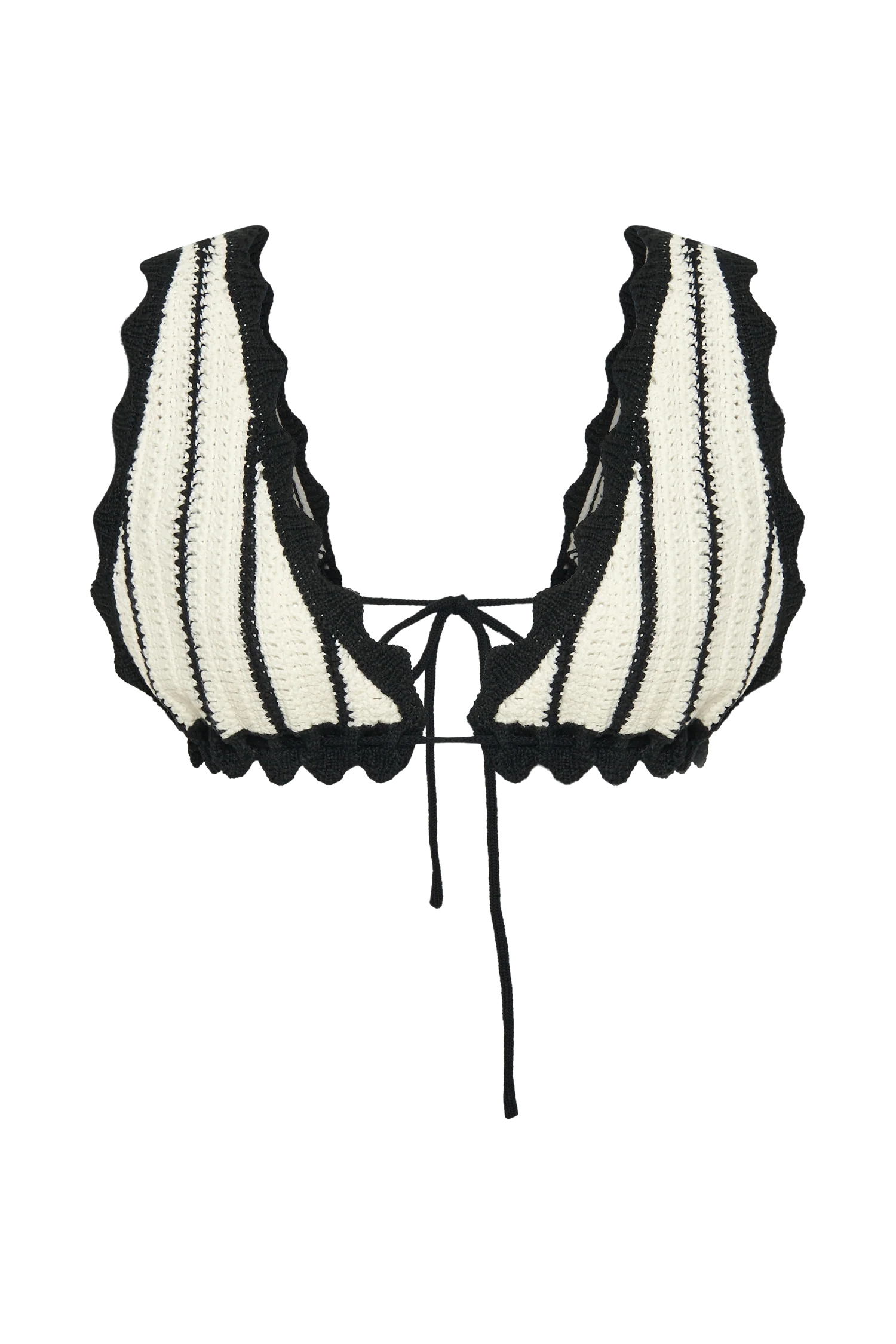 Jadia Contrast Crochet Bralette - Black/White - Image 11