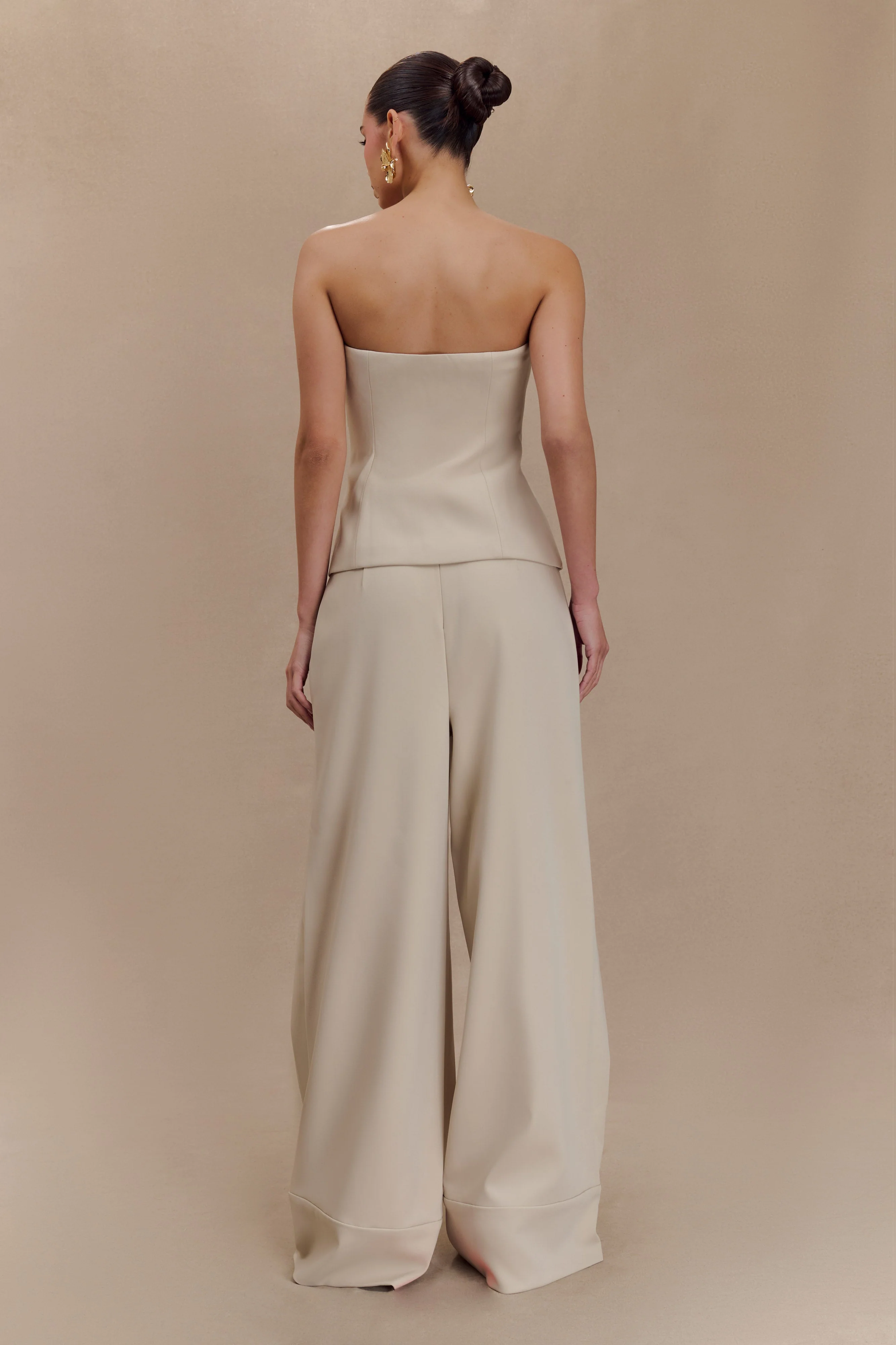 Katarina Wide Leg Suiting Pants - Sand - Image 4