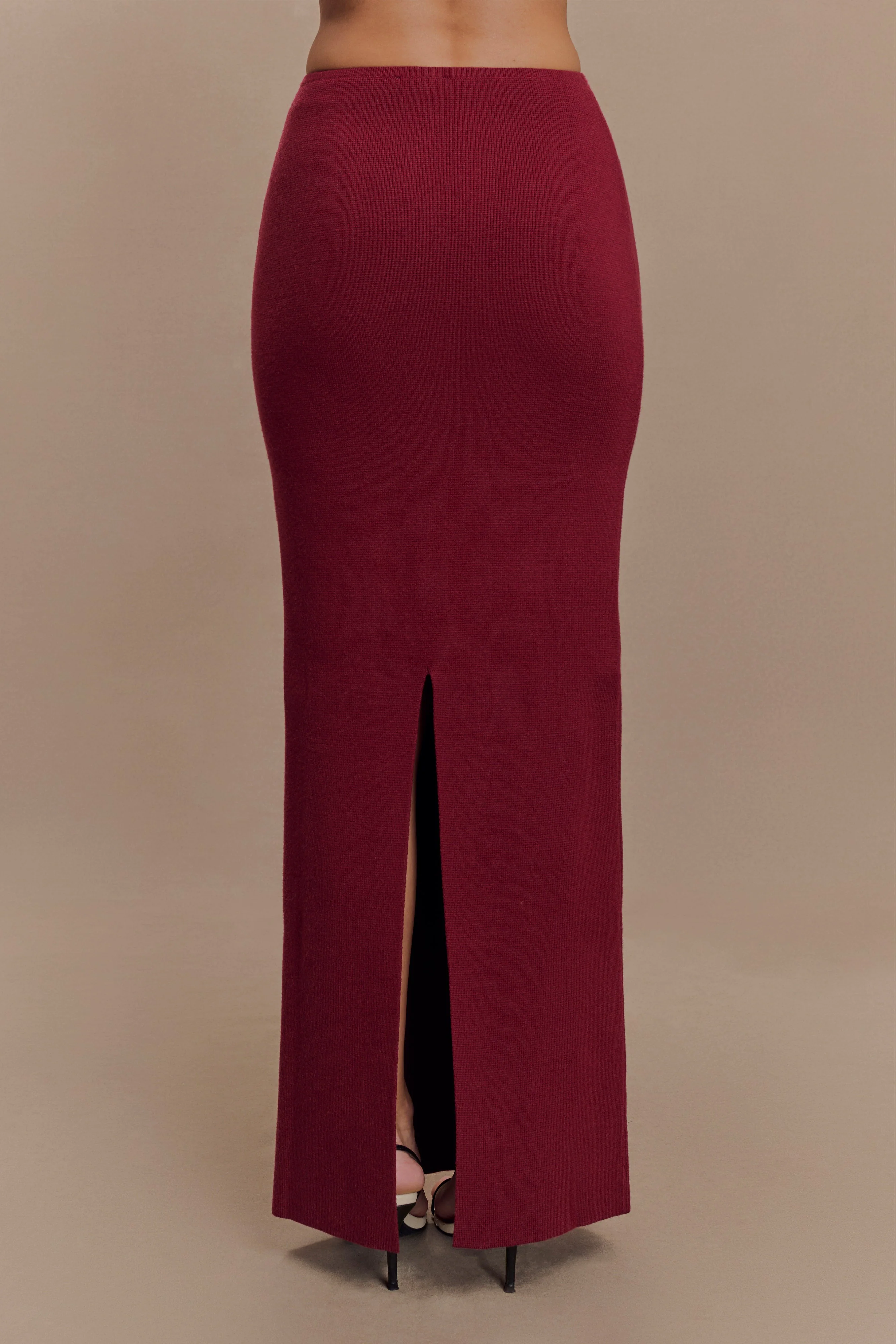 Kyle Knit Maxi Skirt - Cherry Red - Image 2