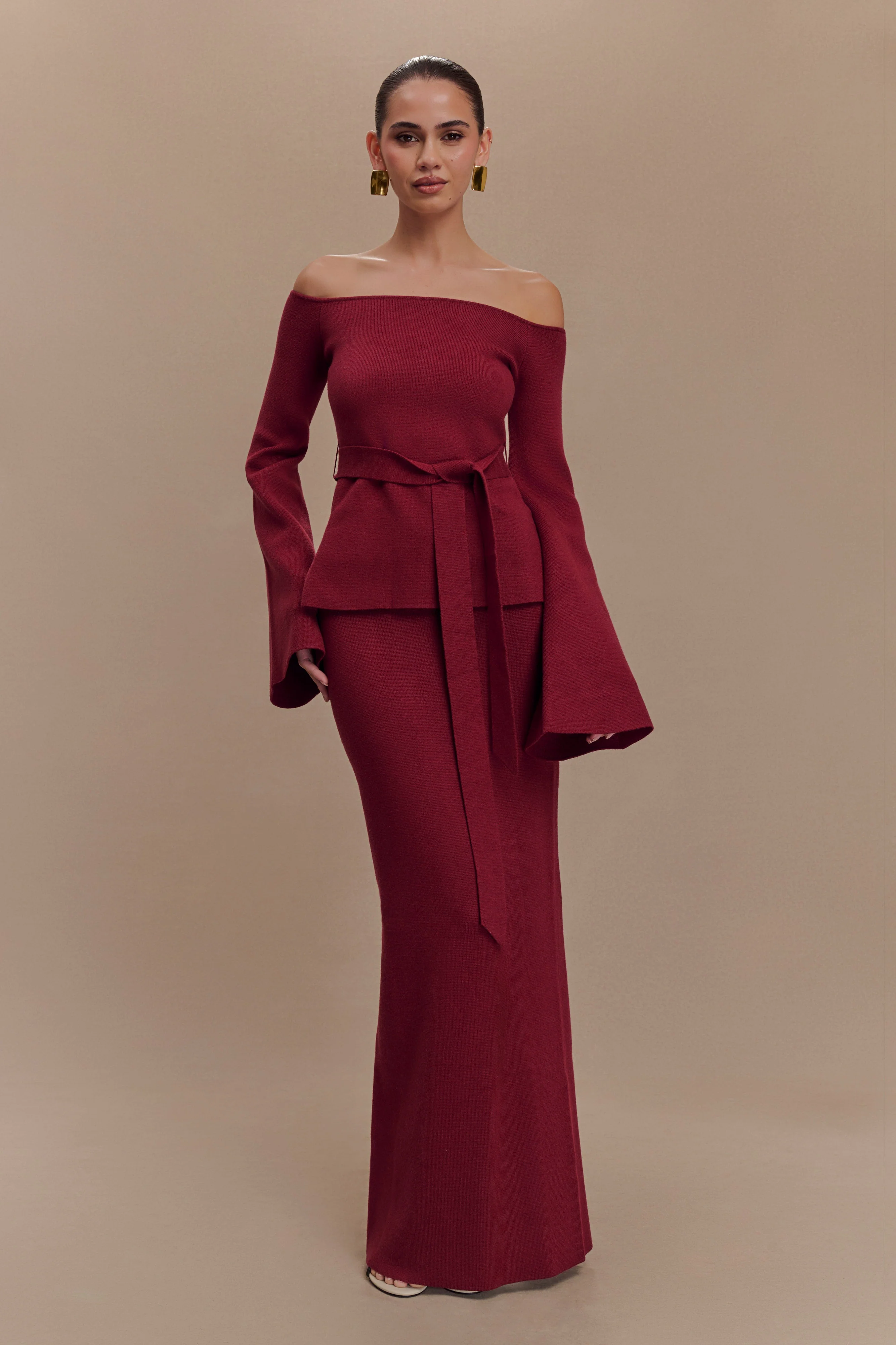 Kyle Knit Maxi Skirt - Cherry Red - Image 4