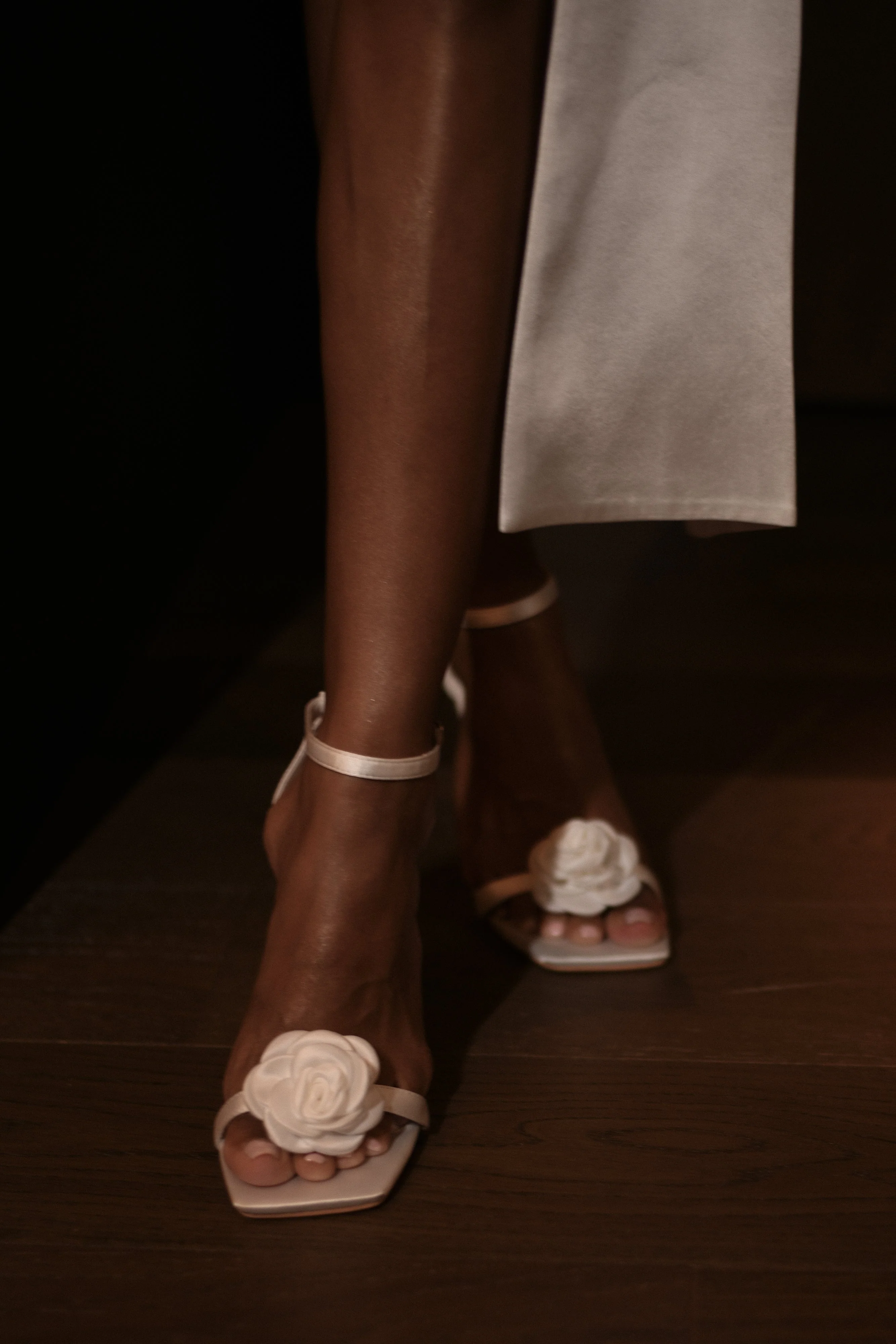 Lara Rose Satin Heel - White - Image 7