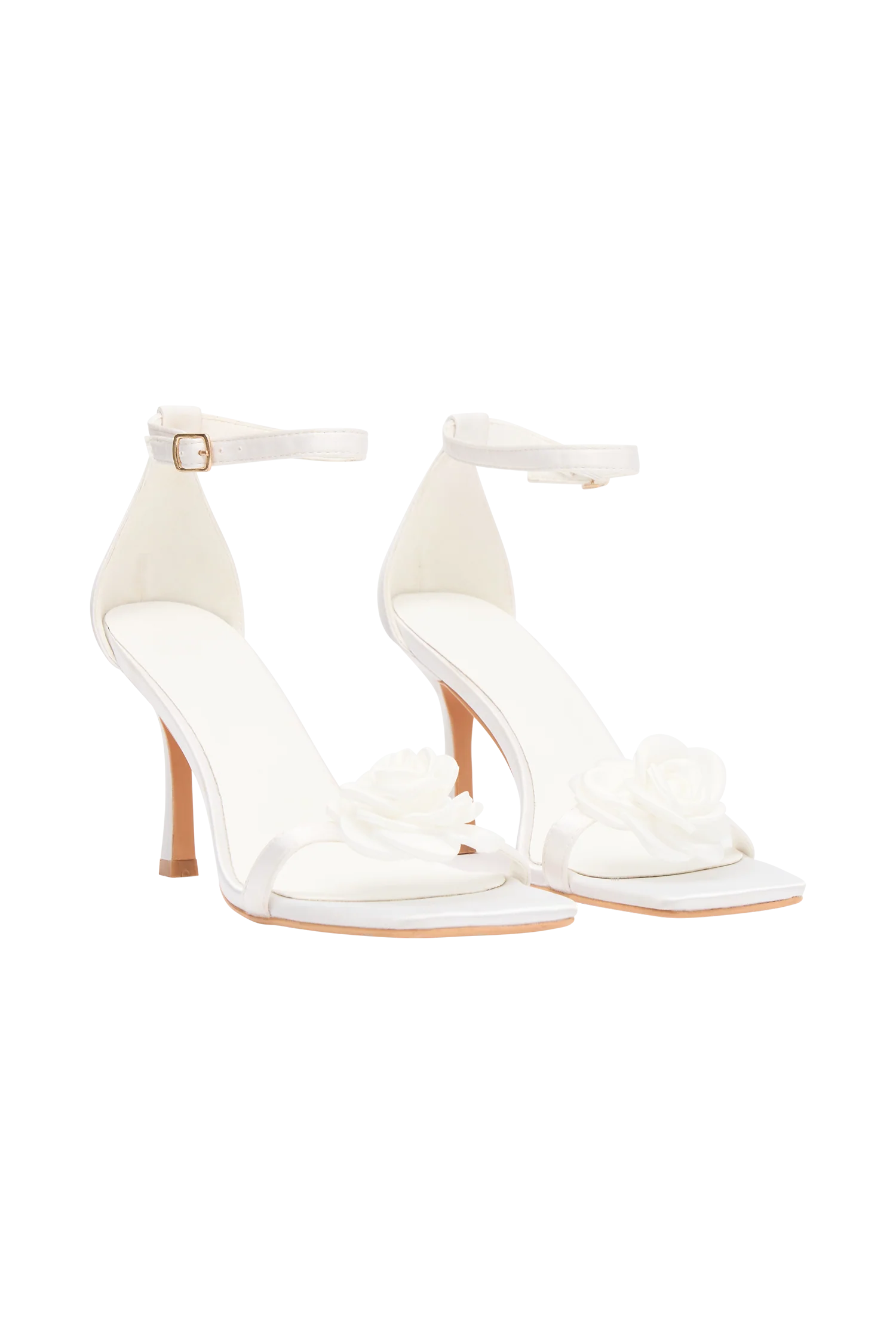 Lara Rose Satin Heel - White - Image 8