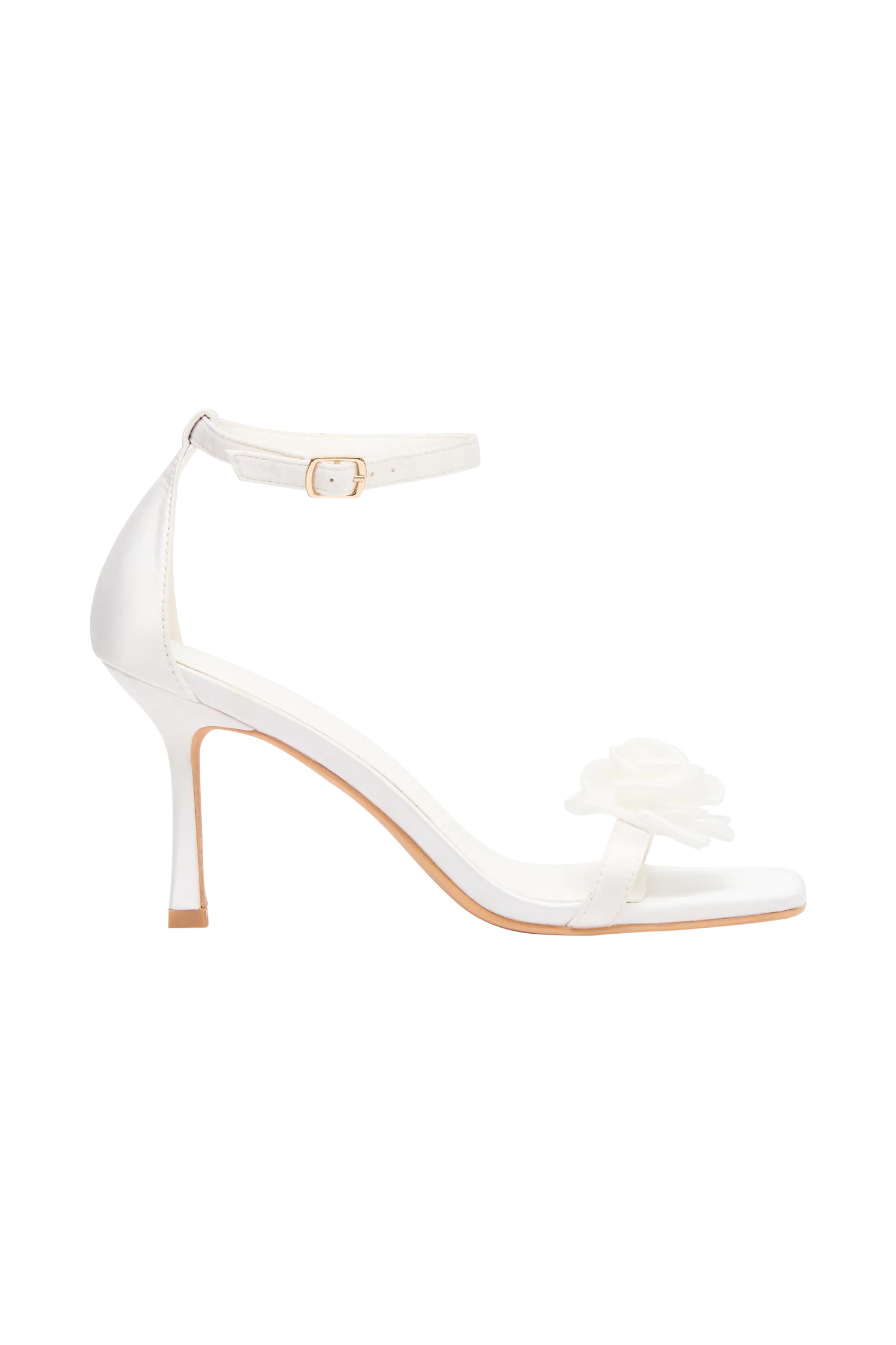 Lara Rose Satin Heel - White - Image 9