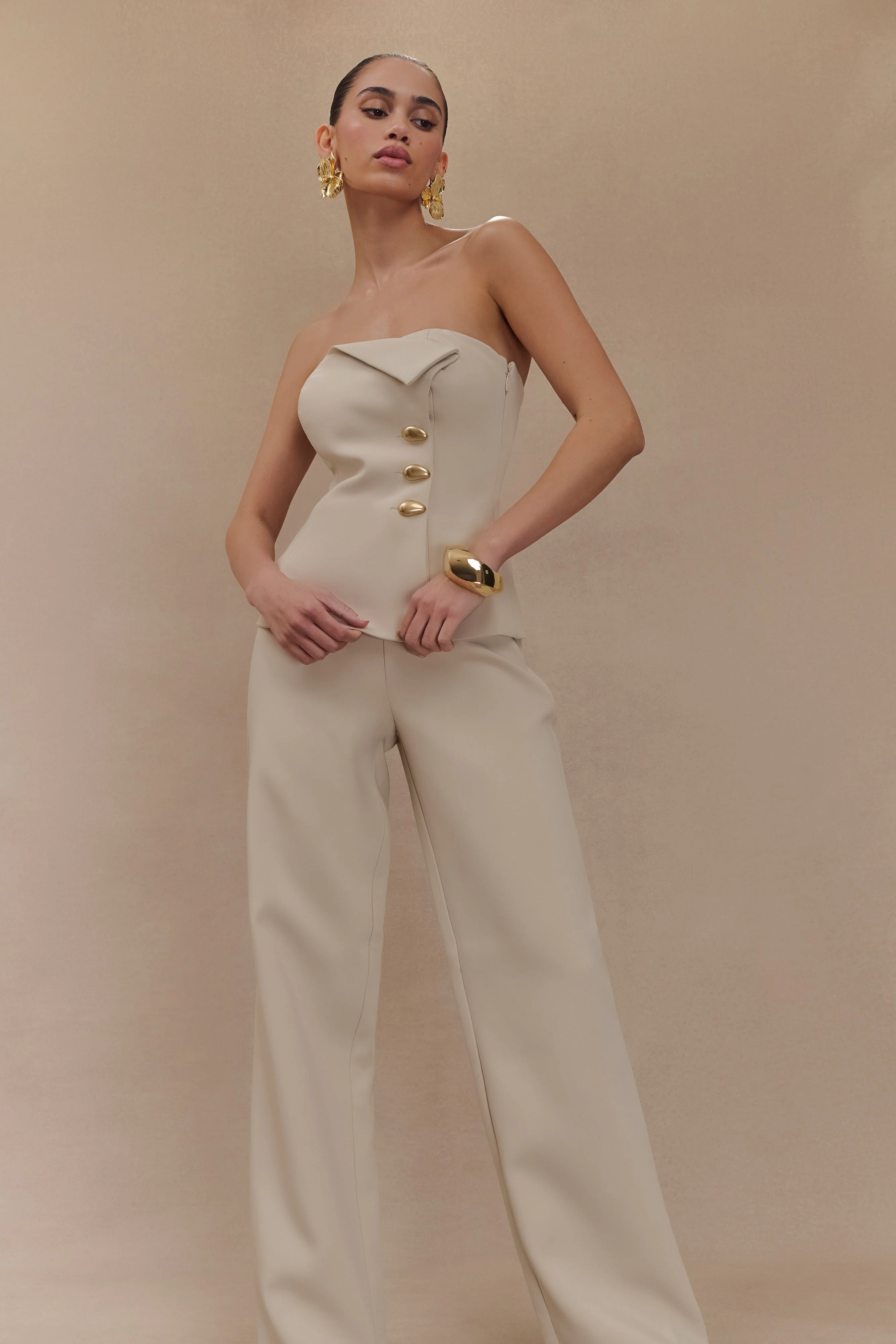 Lindie Straight Leg Suiting Pants - Sand - Image 4