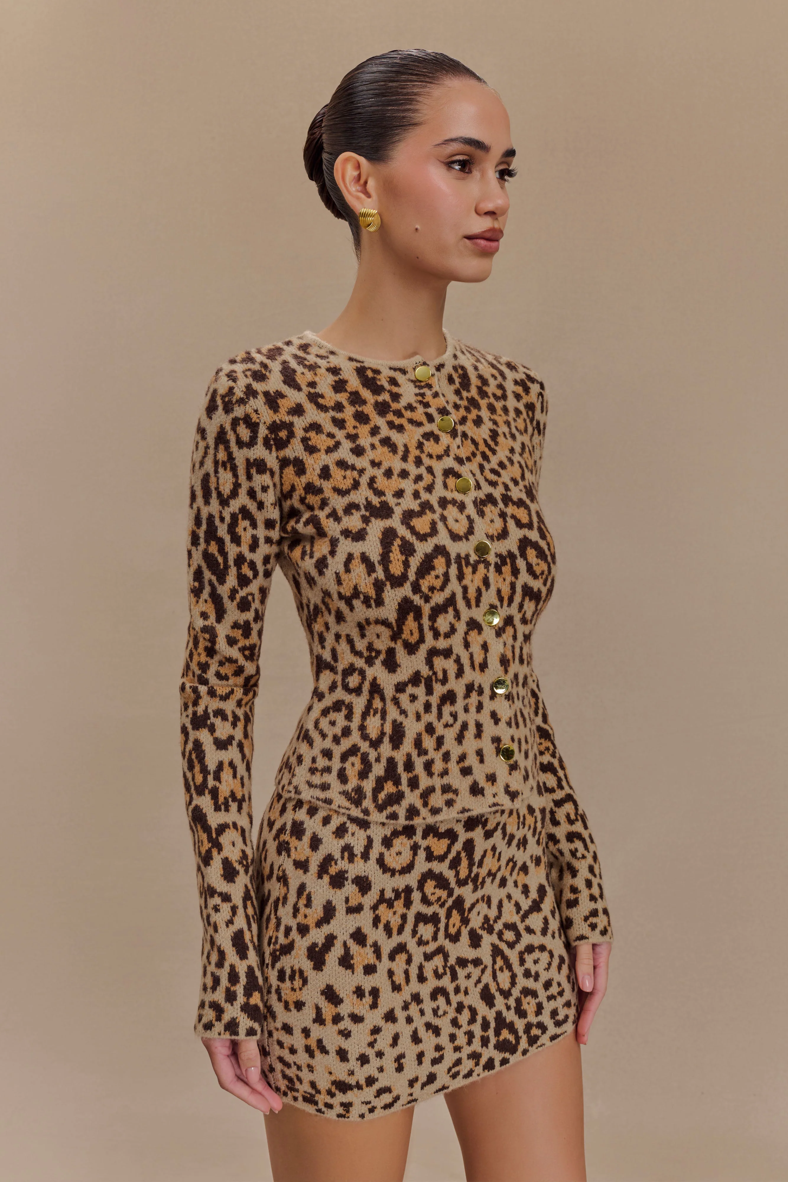 Marissa Knit Cardigan - Leopard Print - Image 5