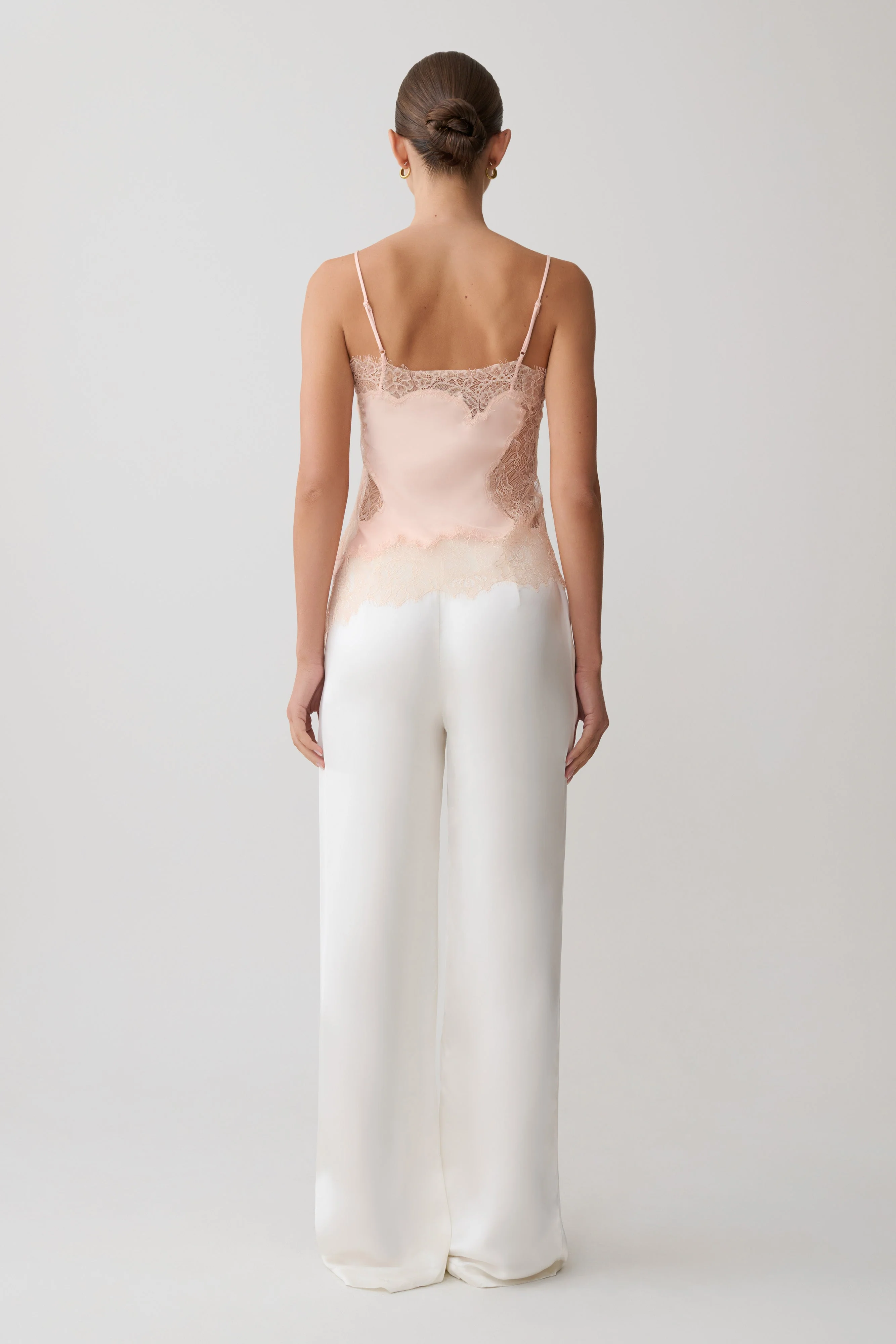 Miriam Satin & Lace Camisole - Peach - Image 8