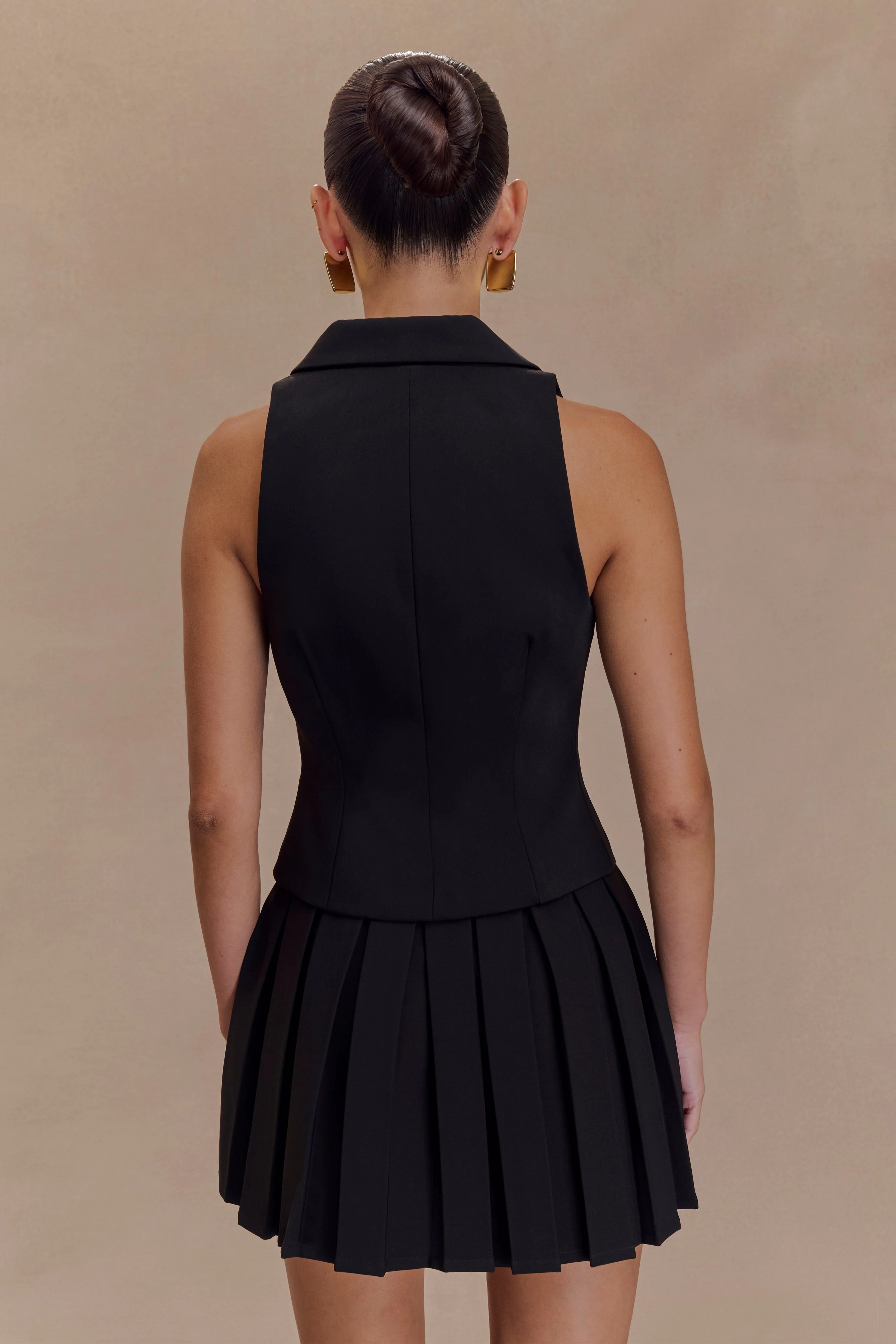 Mura Pleated Mini Skirt - Black - Image 5