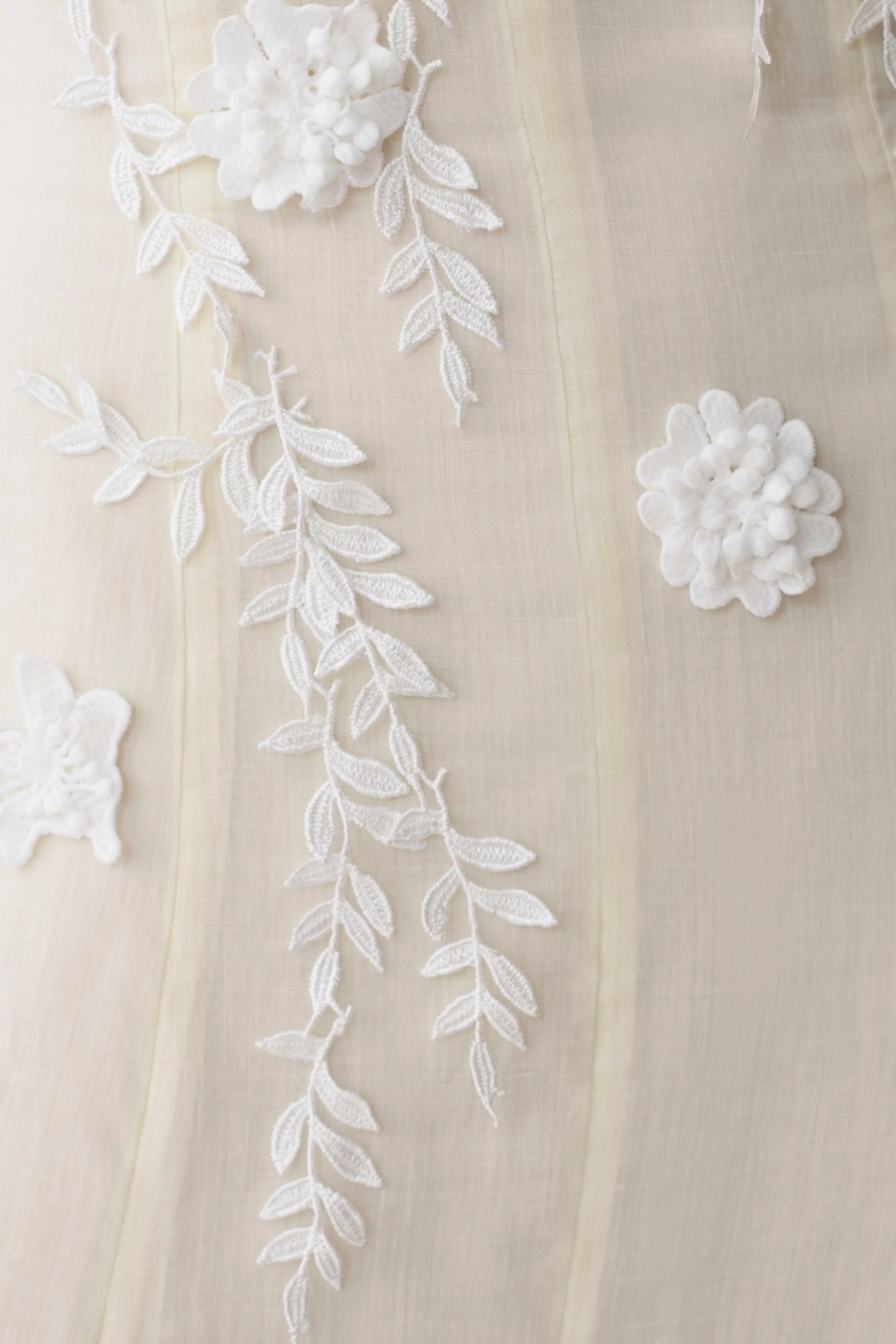 Odette Floral Lace Midi Dress - Buttermilk - Image 6