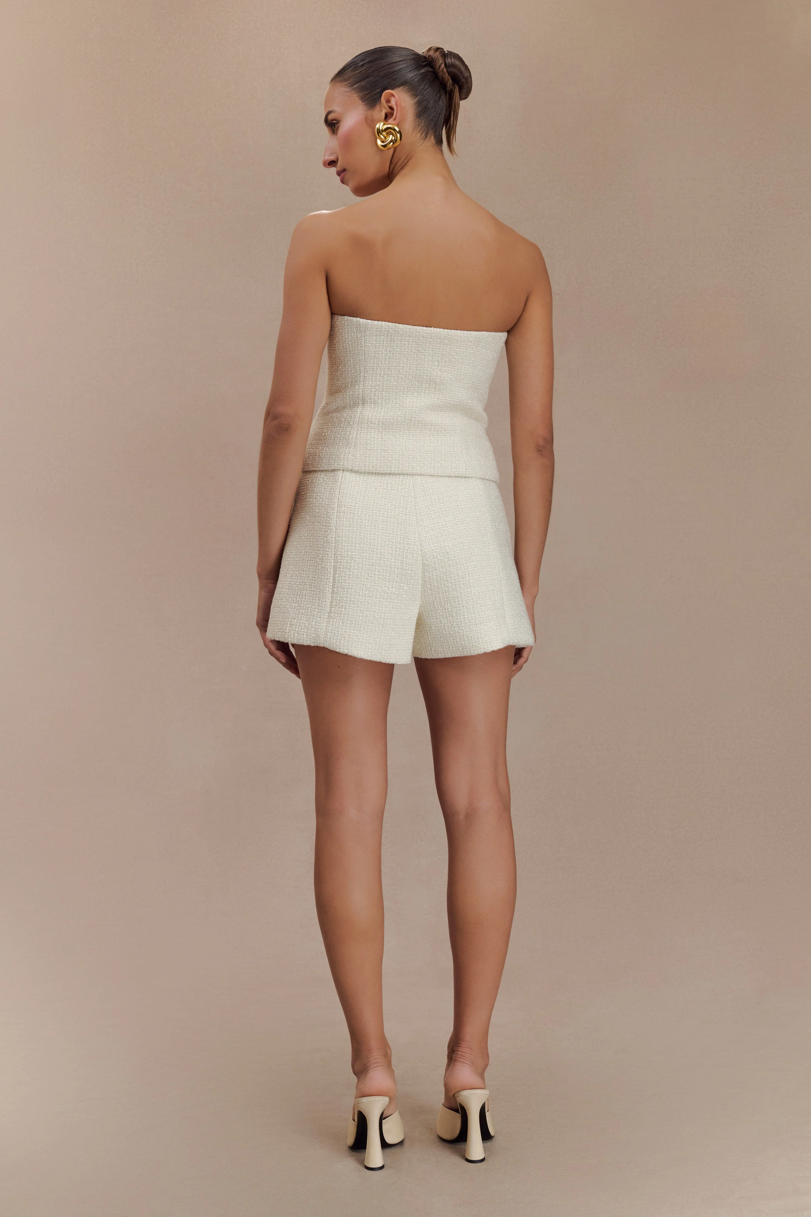 Parker Boucle Shorts - Ivory - Image 2