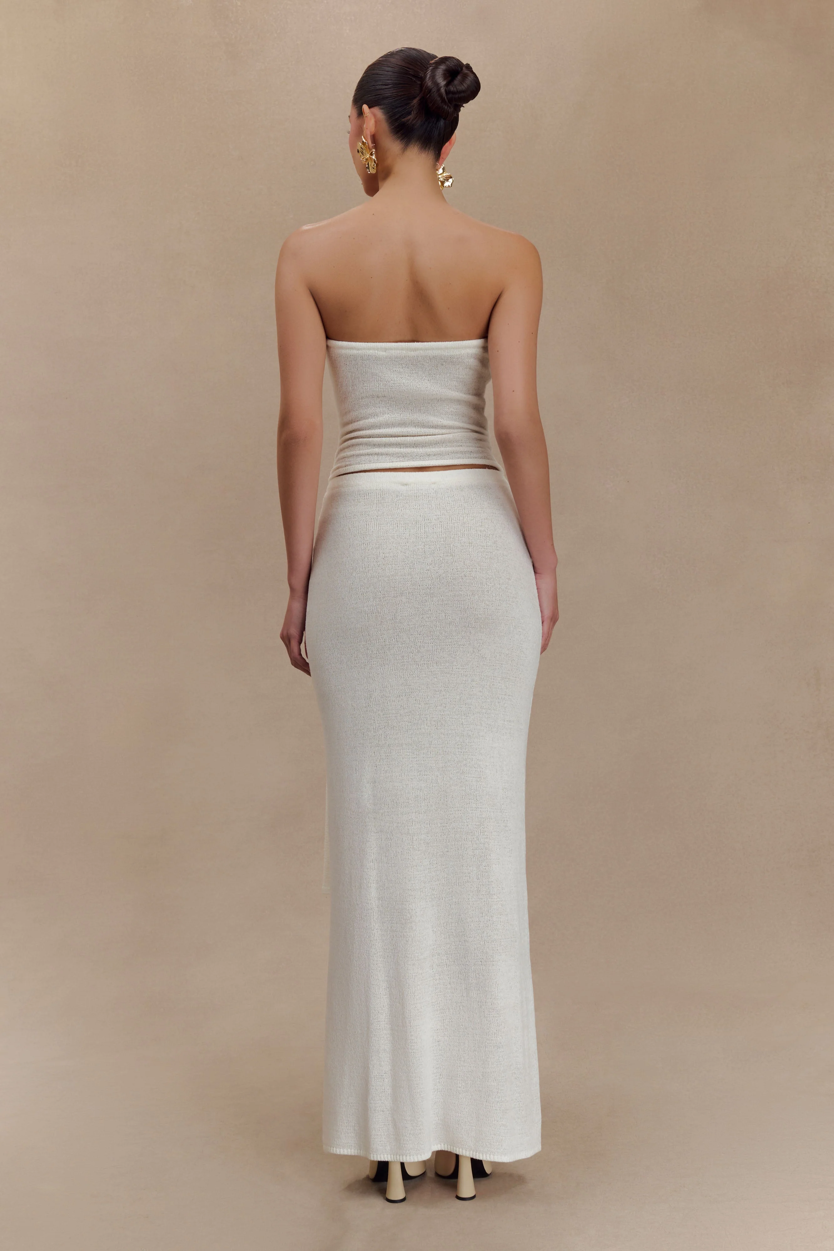 Phoebe Knit Maxi Skirt - Ivory - Image 7