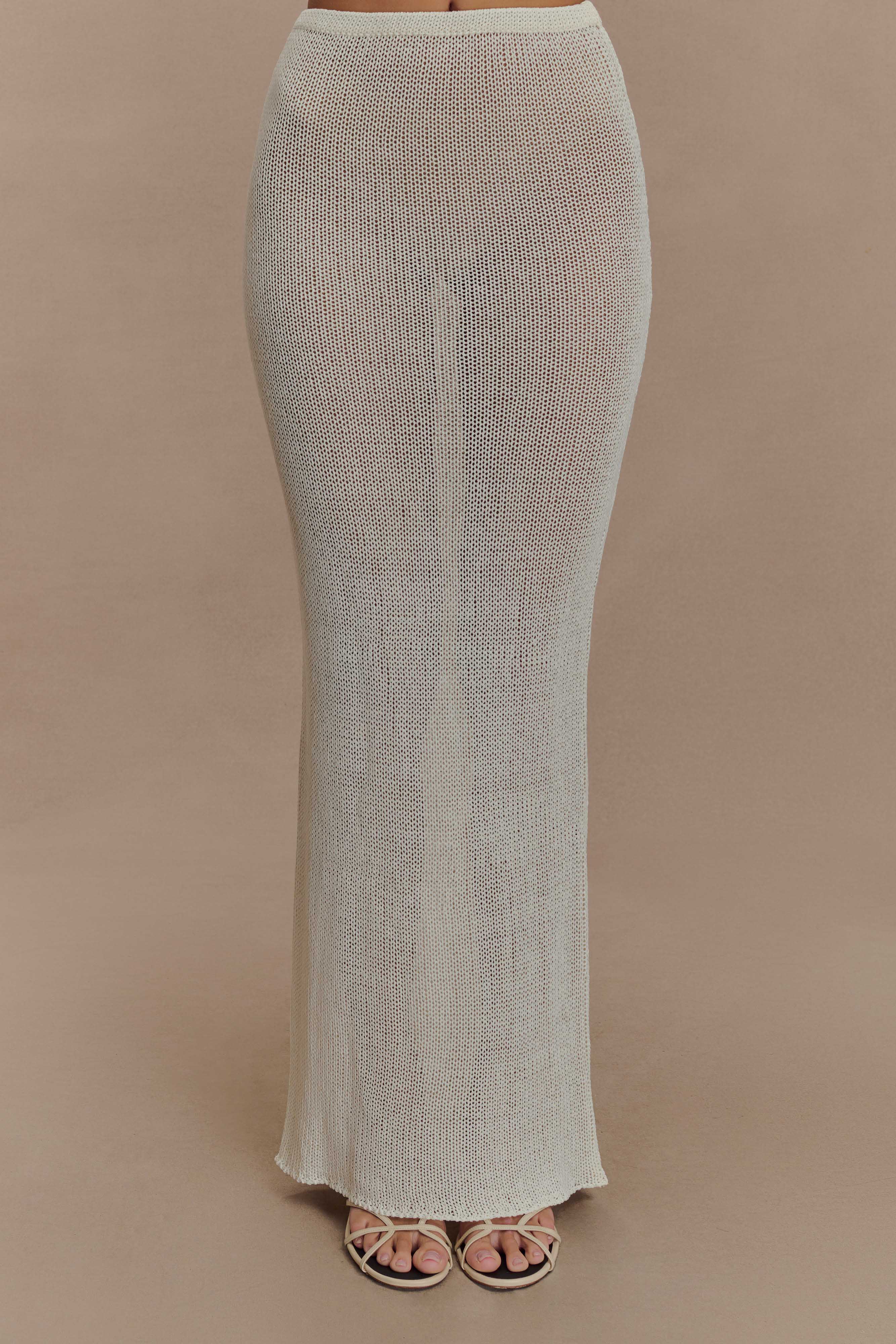 Reagan Knit Maxi Skirt - White - Image 2