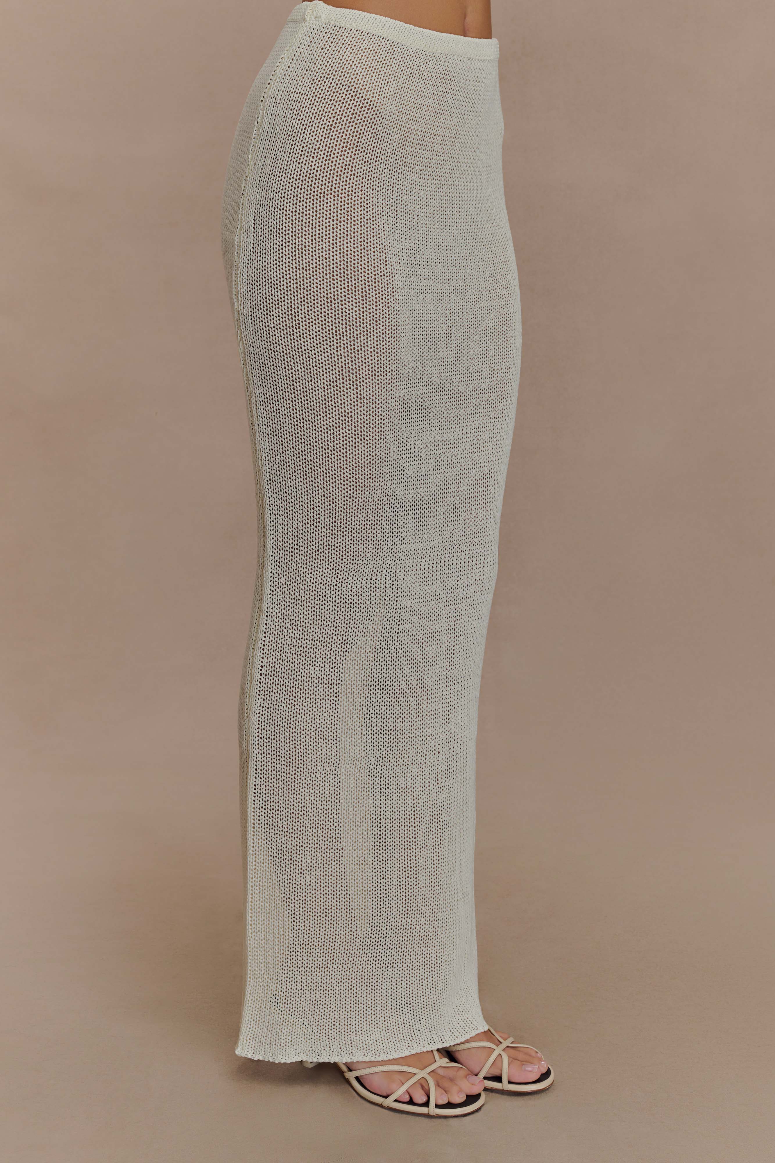 Reagan Knit Maxi Skirt - White - Image 5