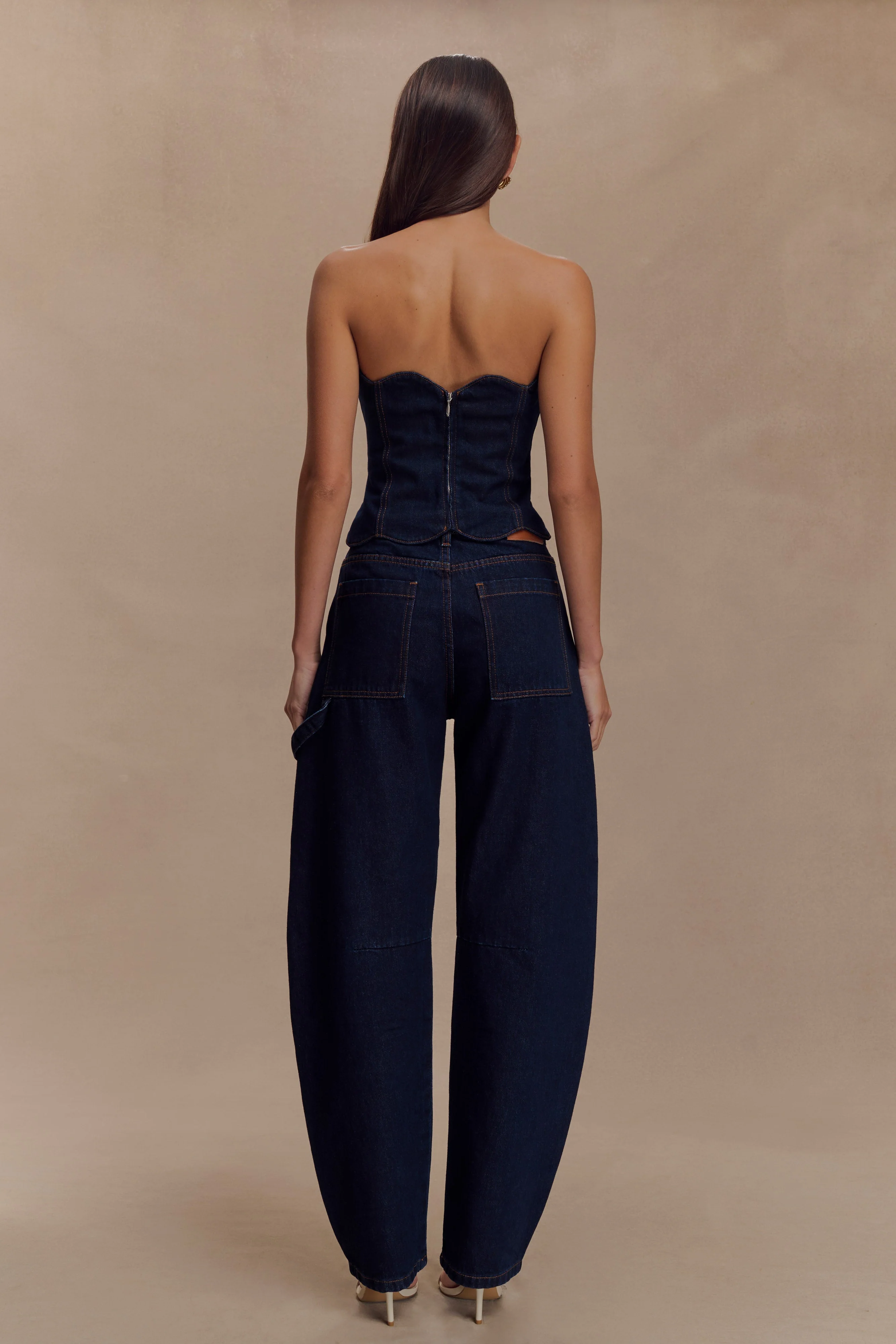 Renata Barrel Denim Jeans - Indigo Blue - Image 3