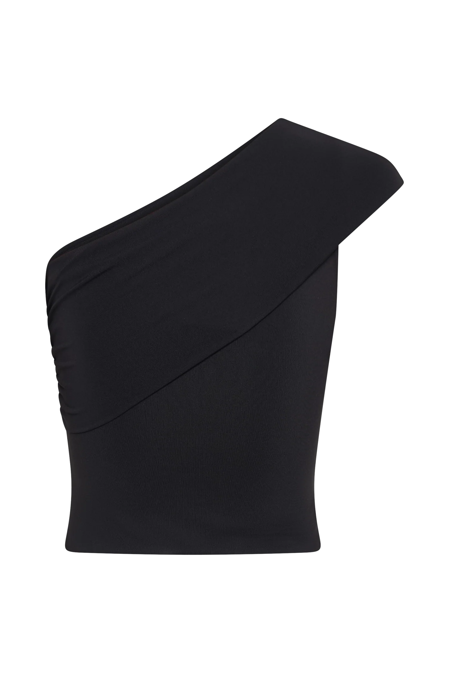 Solene One Shoulder Recycled Nylon Twist Top - Black - Image 8