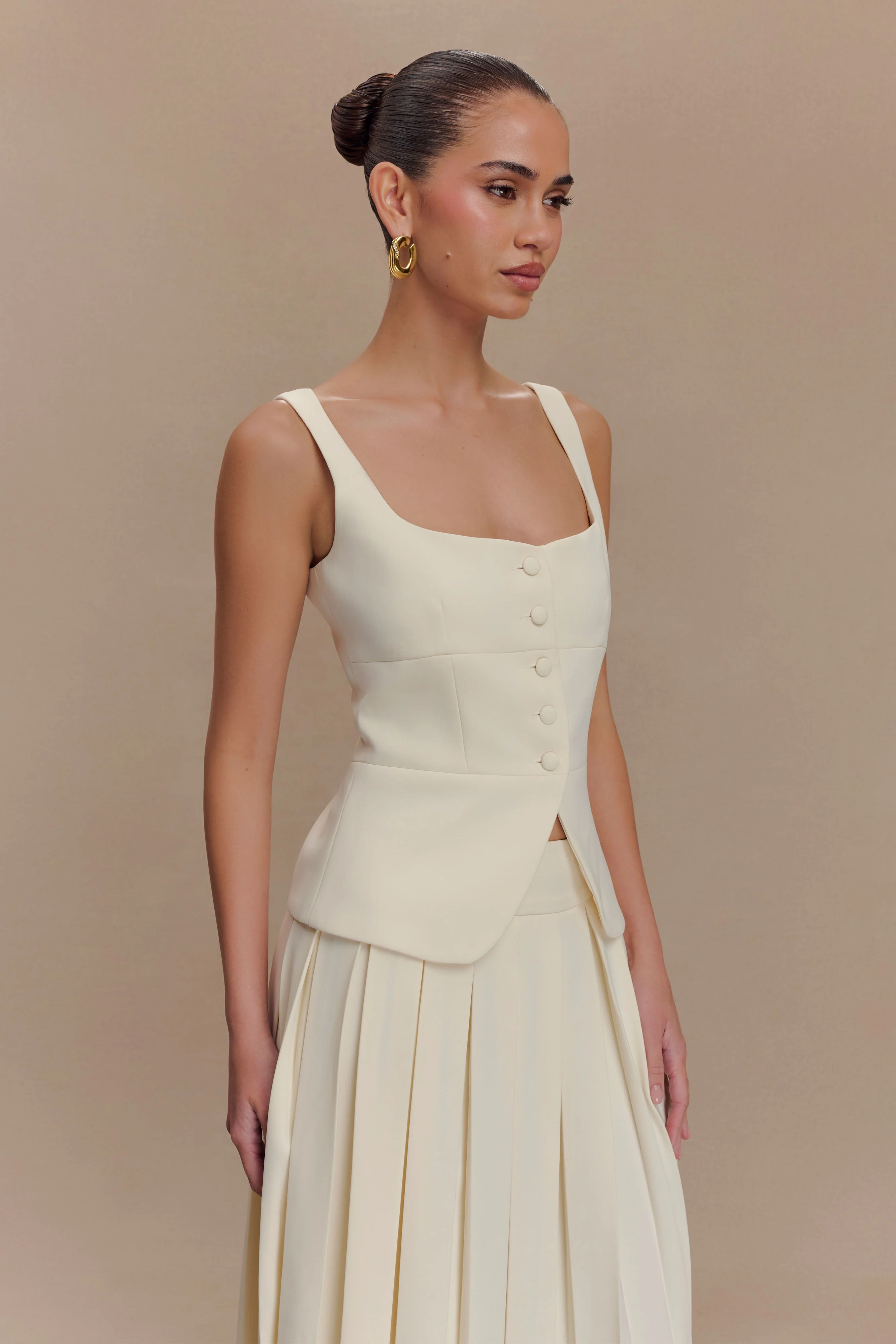 Sunny Suiting Peplum Top - Ivory - Image 5