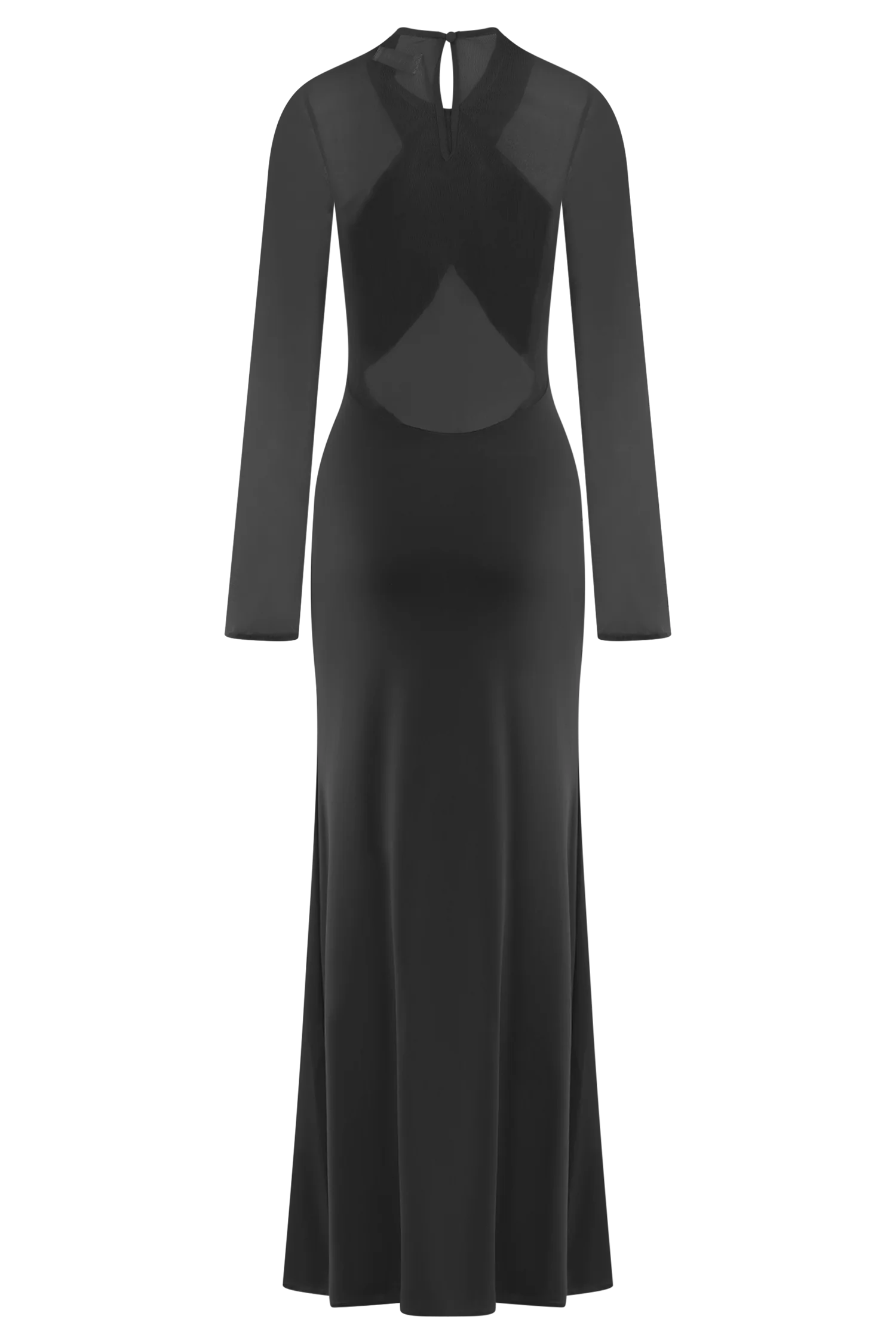 Tania Slinky And Mesh Long Sleeve Maxi Dress - Black - Image 6