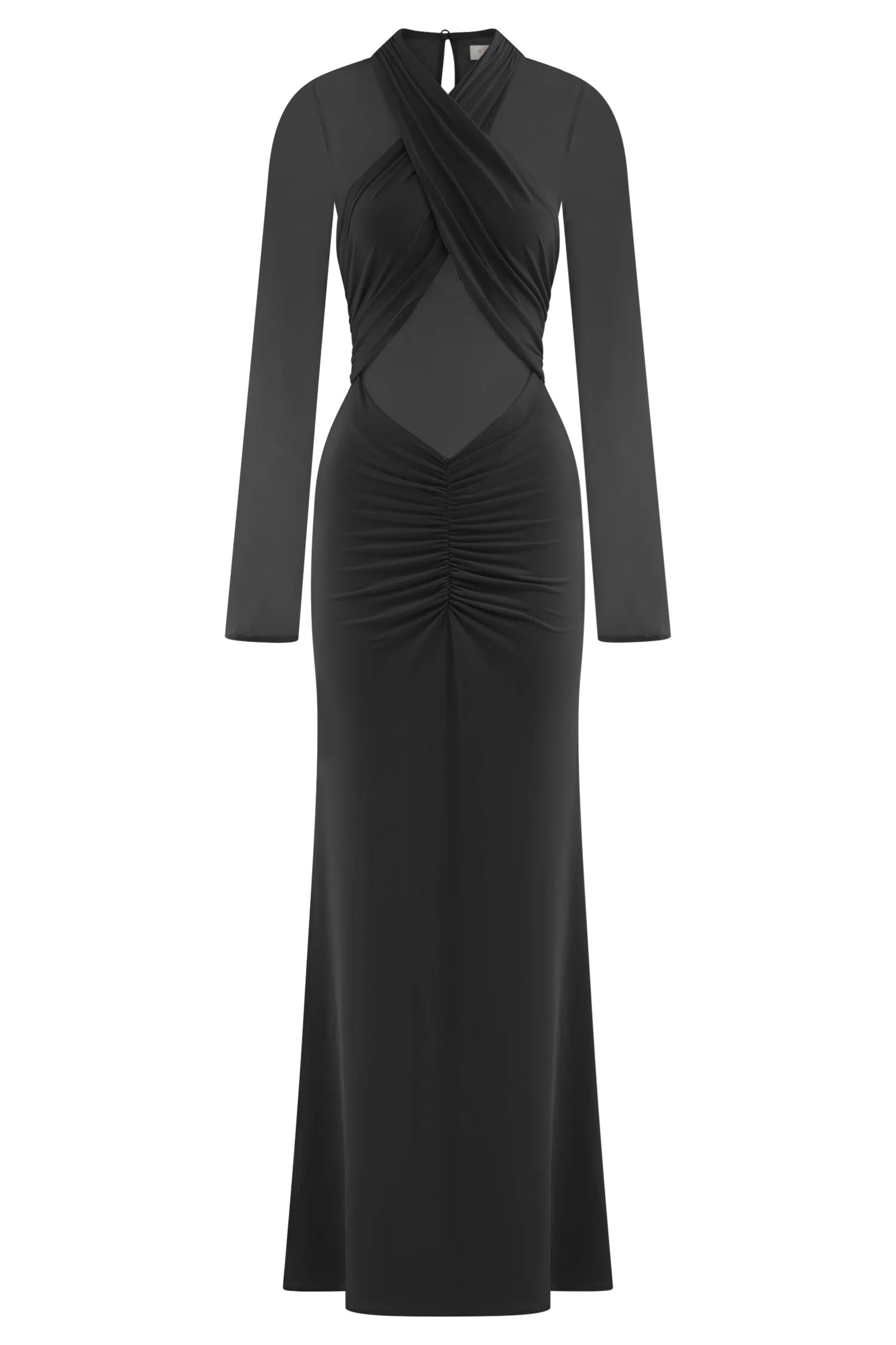 Tania Slinky And Mesh Long Sleeve Maxi Dress - Black - Image 7