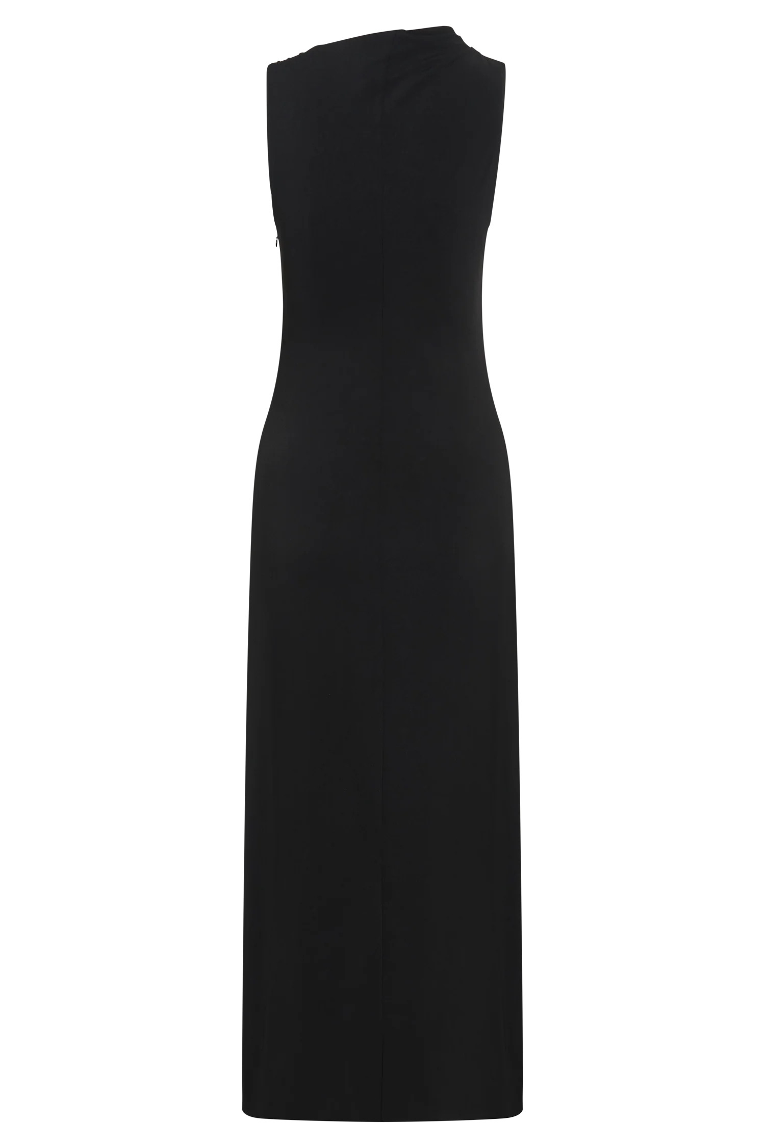 Taylor Draped Stretch Crepe Midi Dress - Black - Image 5