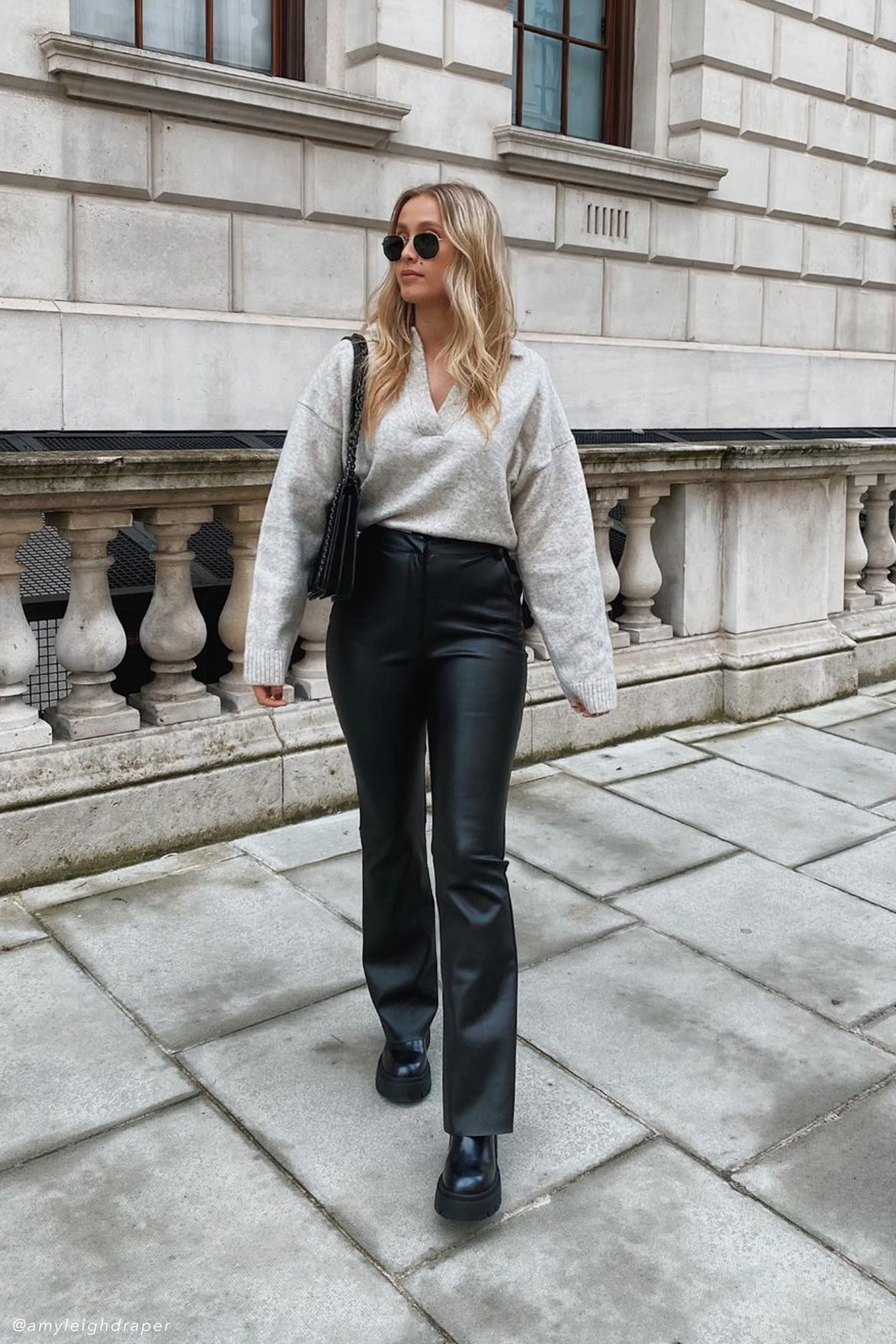 Tyra Straight Leg Faux Leather Pants - Black - Image 10