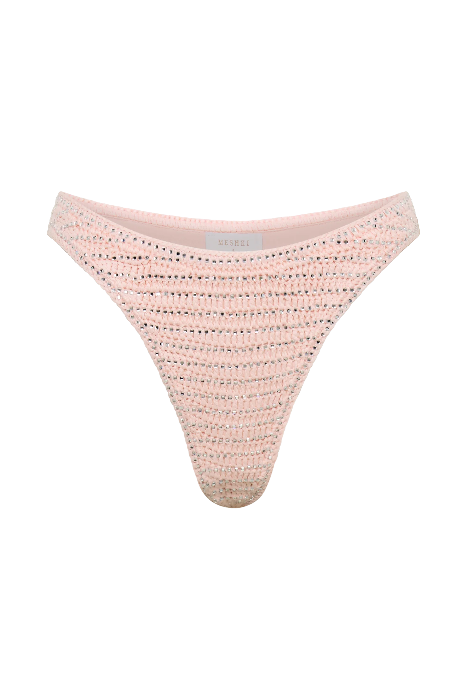Verity Embellished Knit Bikini Bottom - Candy Pink - Image 12